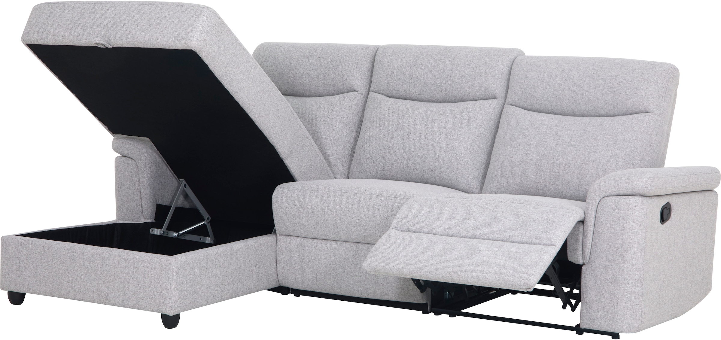Home affaire Ecksofa »BRIONNE, L-Form, 255cm, manuelle u. elektrische Funktion (USB A/C),«, Liegefunktion, Stauraum, Federkernpolsterung, Webstoff