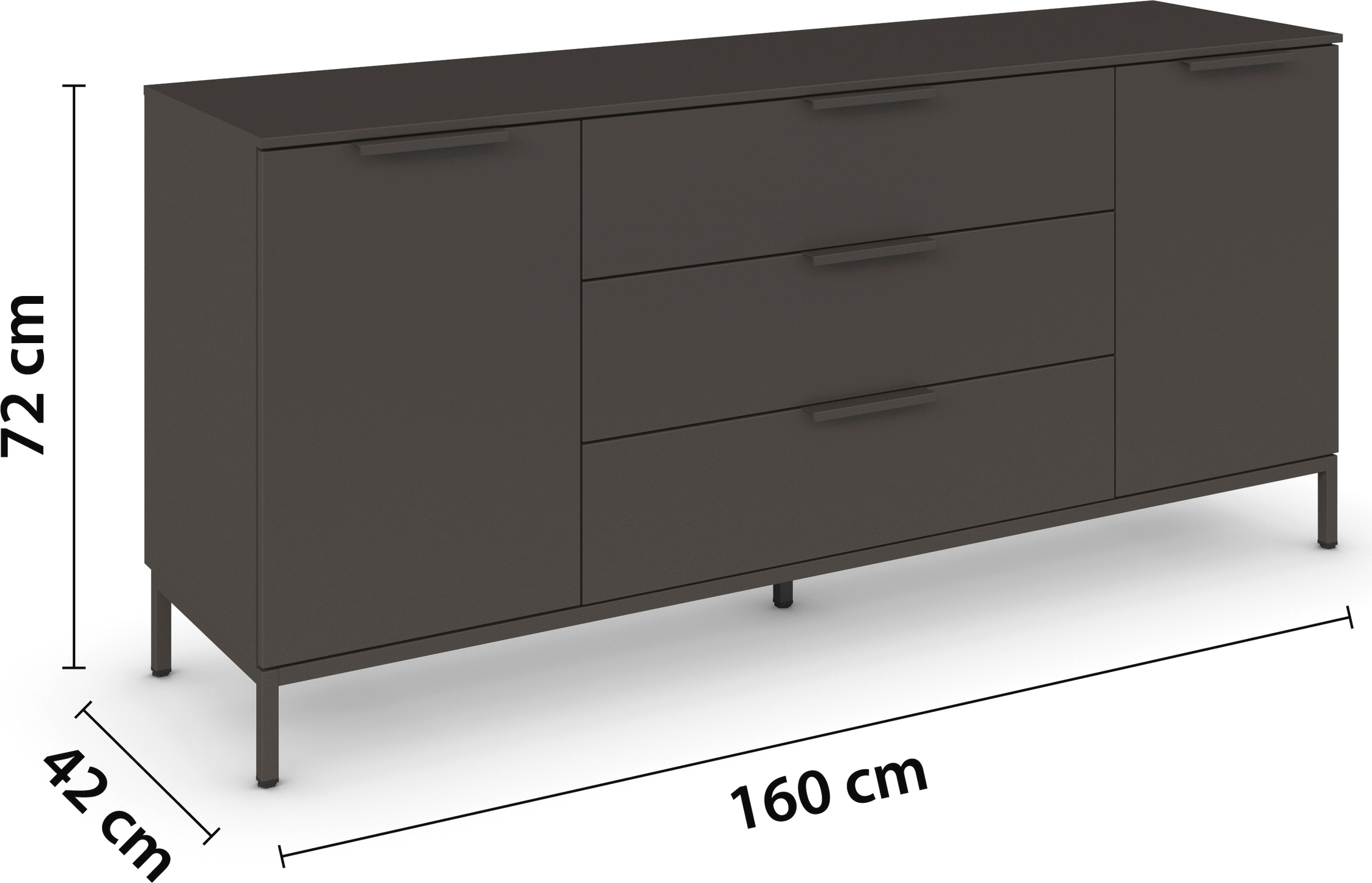 rauch Kombikommode »Kommode Türkommode Sideboard Kombikommode FLIPP«, (Breite 160 cm mit 2 Einlegeböden), 2-türig mit 3 Schubladen und Soft-Close-Funktion