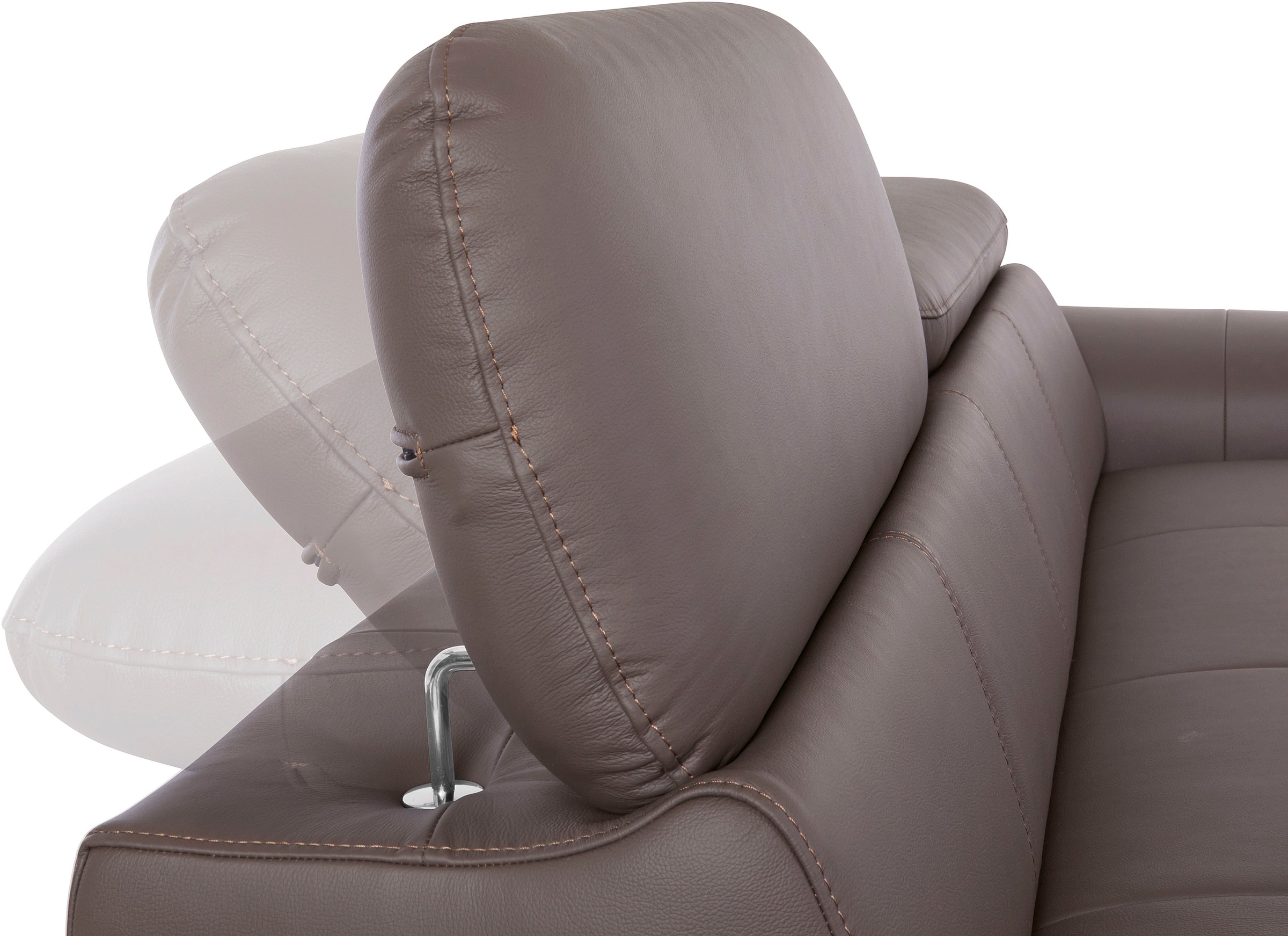 COTTA 3-Sitzer »Chef«, Big-Sofa mit Kopfteilverstellung, edle Metallkufen