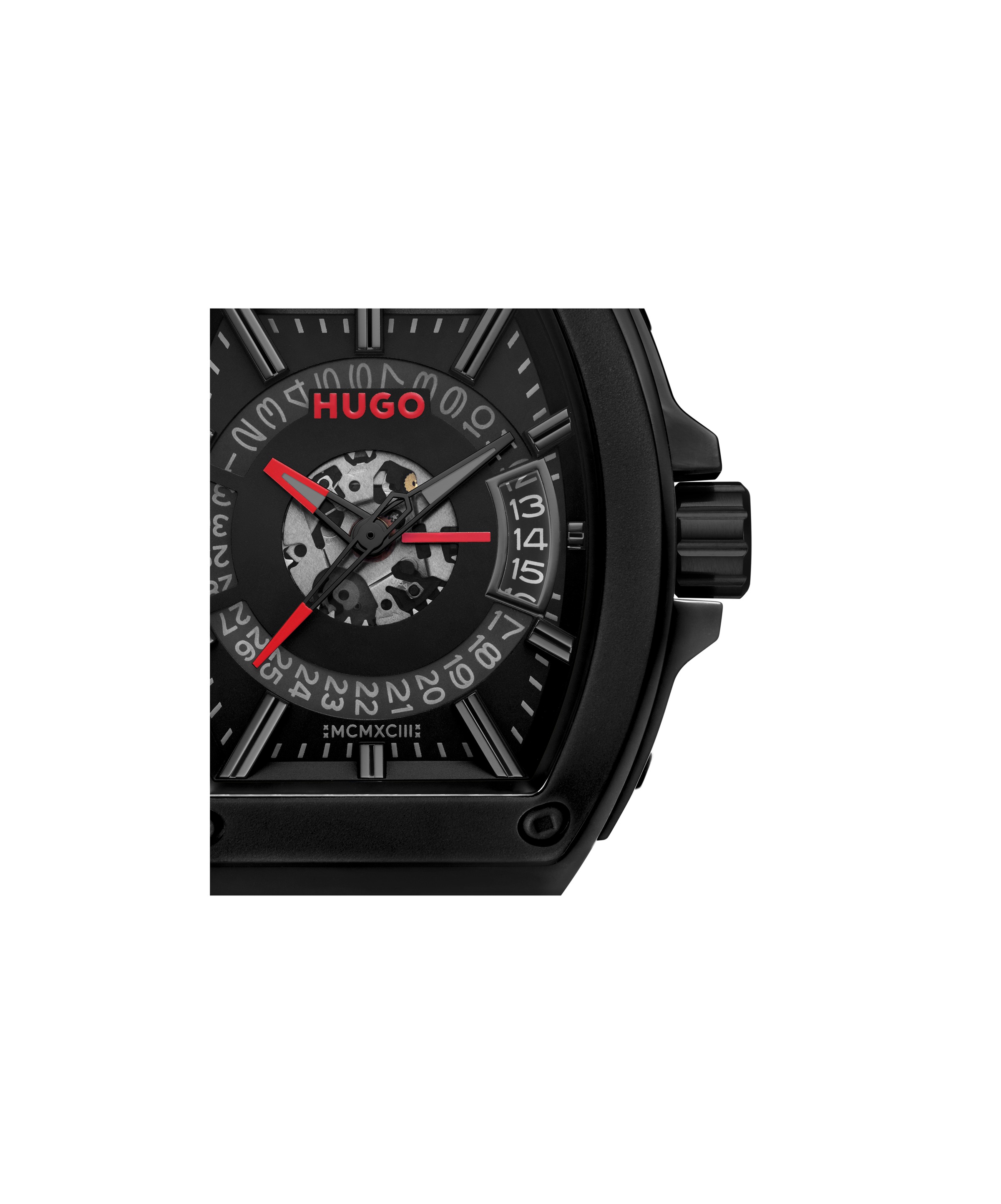 HUGO Quarzuhr »#HUGO ID«, Armbanduhr, Damenuhr, Herrenuhr, Silikonarmband, analog, Tag
