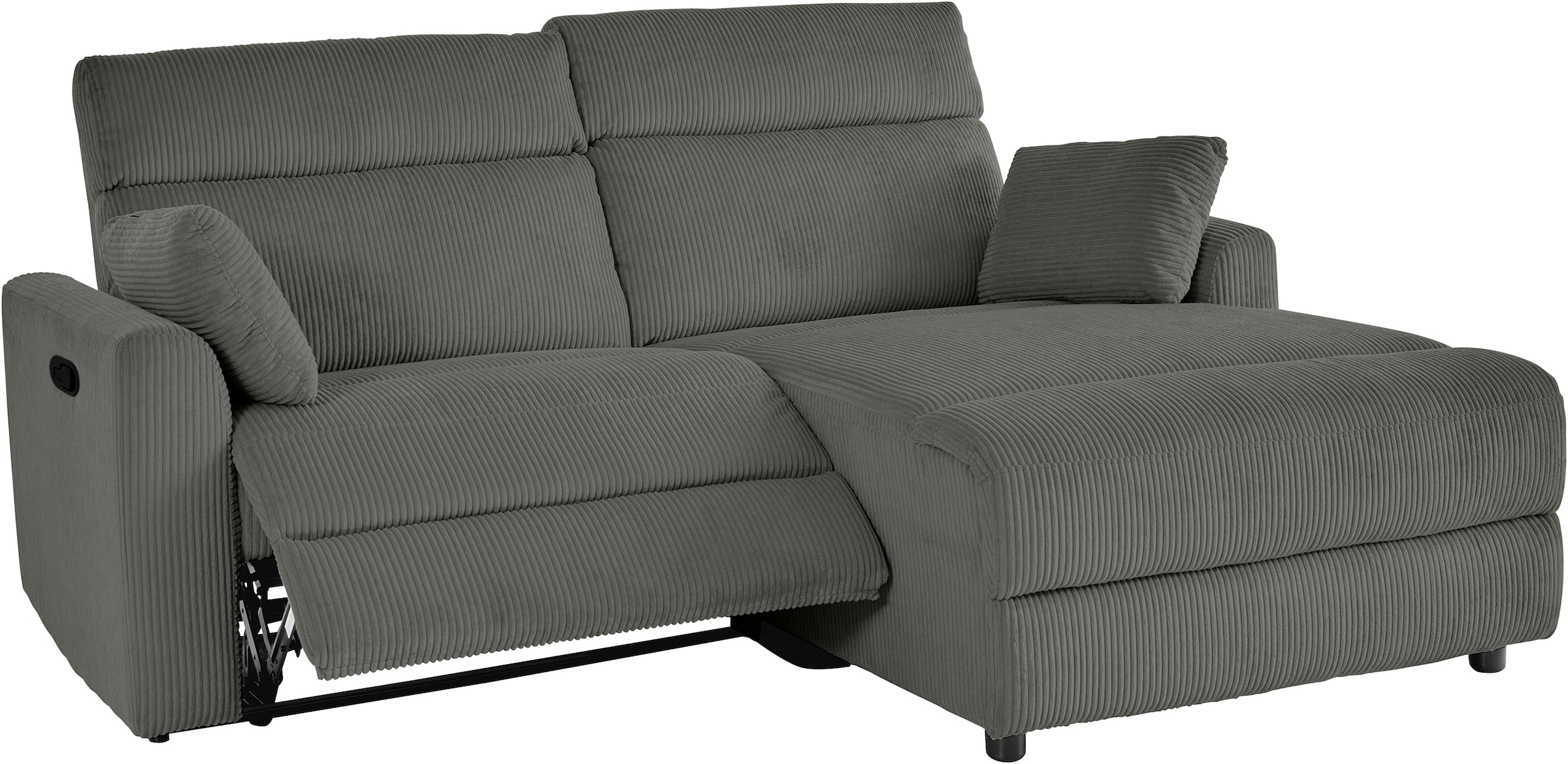INOSIGN Ecksofa »JENNA, L-Form,  209cm, manuelle u. elektrische Funktion, mit USB A/C,« Liegefunktion 105°-150°, Federkern, Cord
