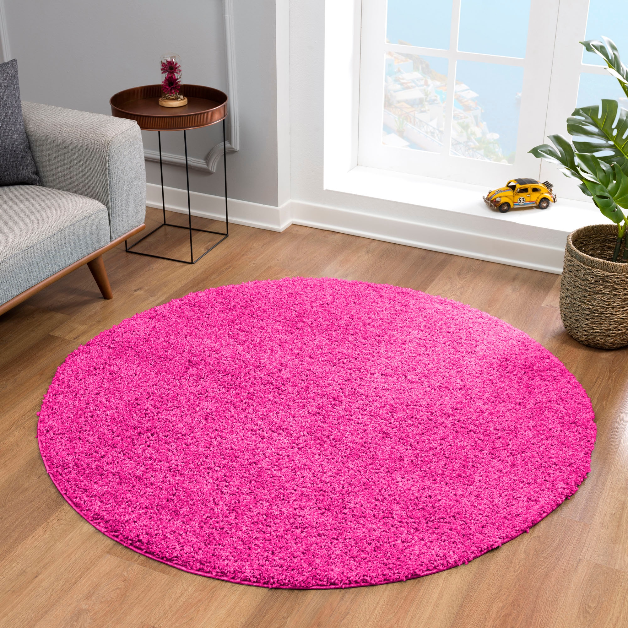 Sanat Hochflor-Teppich »LOCA«, rund, 30 mm Höhe, Wohnzimmer, Langflor, Shaggy, Schlafzimmer
