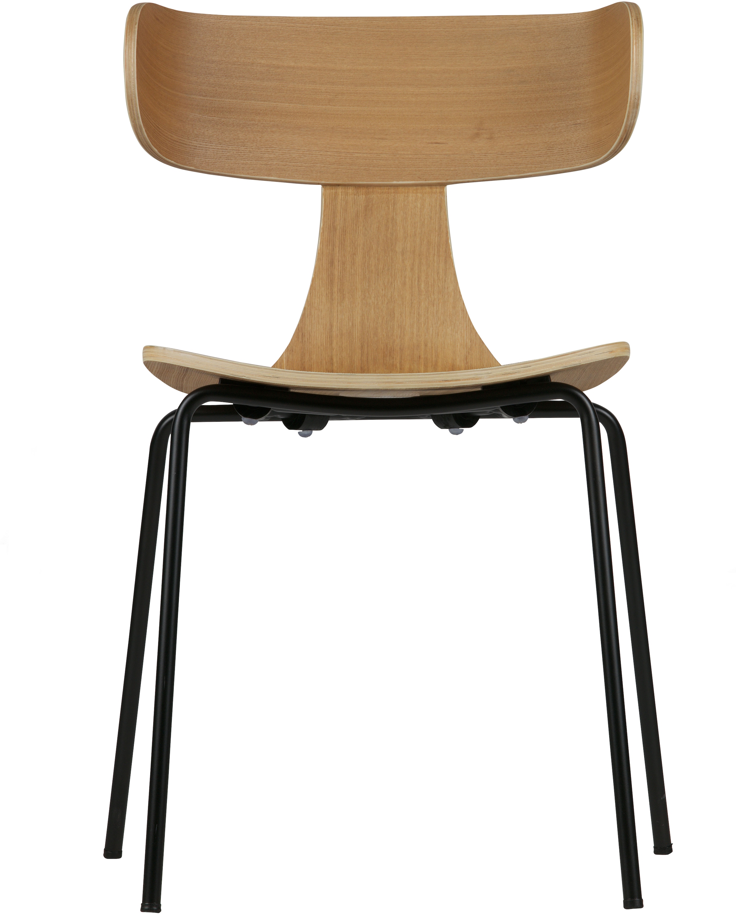 WOOOD Esszimmerstuhl »Form stapelbar und Eschenfurnier B 50 x T 52 x H 77,5 cm« (Set) 2 Stk.Tragkraft 120 kg, Sichtbare Maserung, schlanke Stahlgestell