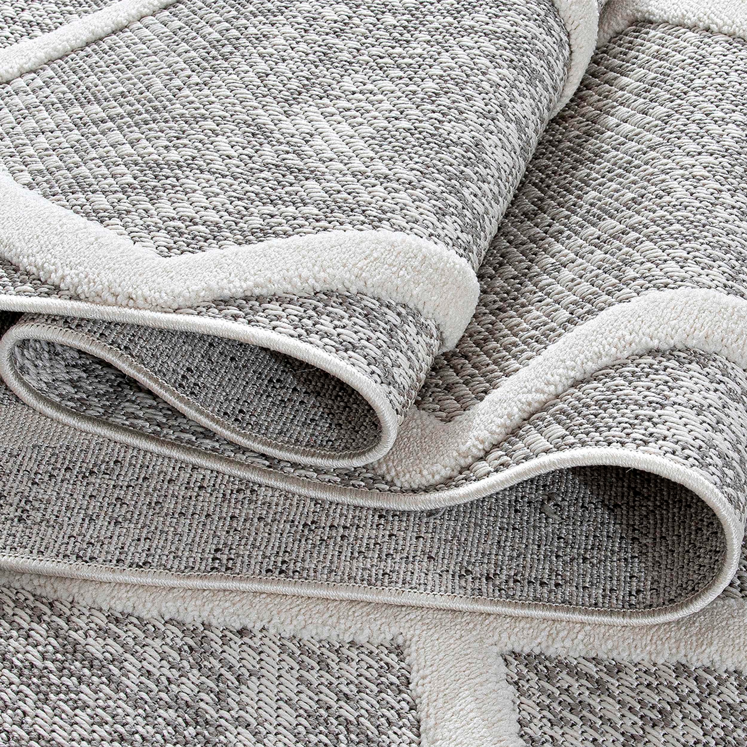 Sehrazat Teppich »Scandi 9810«, rechteckig, 10 mm Höhe, Kurzflor, 3 D Effekt Optik, Hoch Tief Struktur, Wohnzimmer