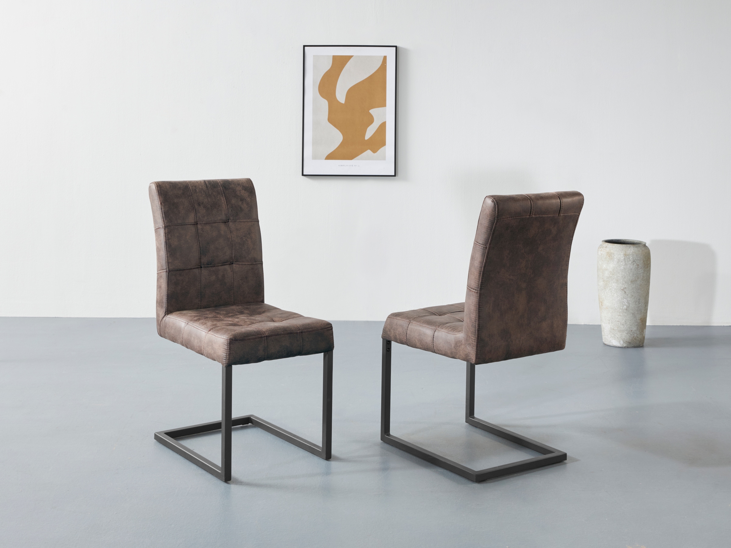 HELA Esszimmerstuhl »Donna« (Set) 2 Stk.Freischwinger mit Vintage Microfase günstig online kaufen