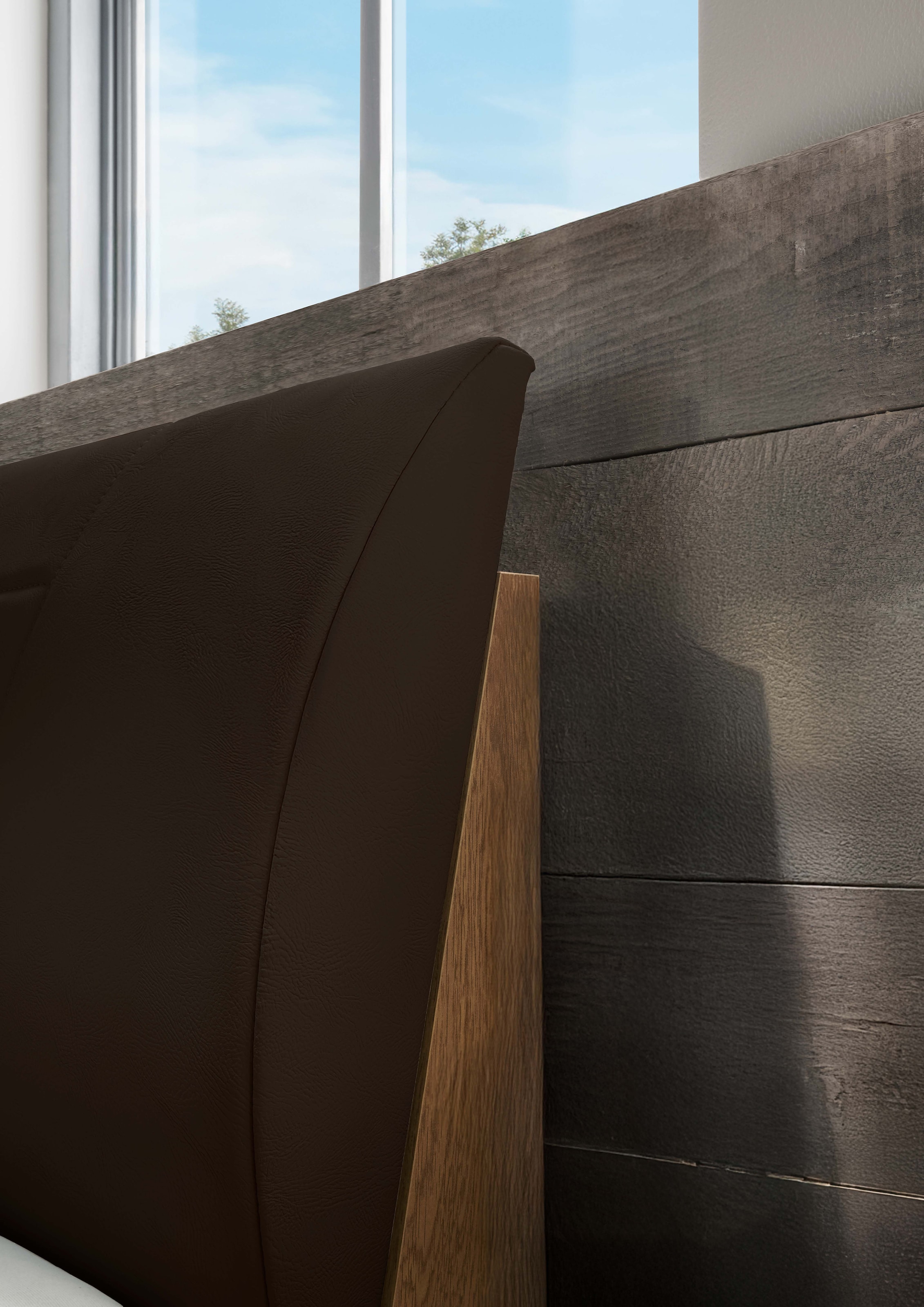 WIEMANN Holzbett »Cardiff, Bettgestell, Bettrahmen, teilmassiv, mit Polsterkopfteil«, (Belastbarkeit 110/220 Kg, 4-fache höhenverstellbar, MADE IN GERMANY), Fußteil aus Massivholz, verschiedene Größen