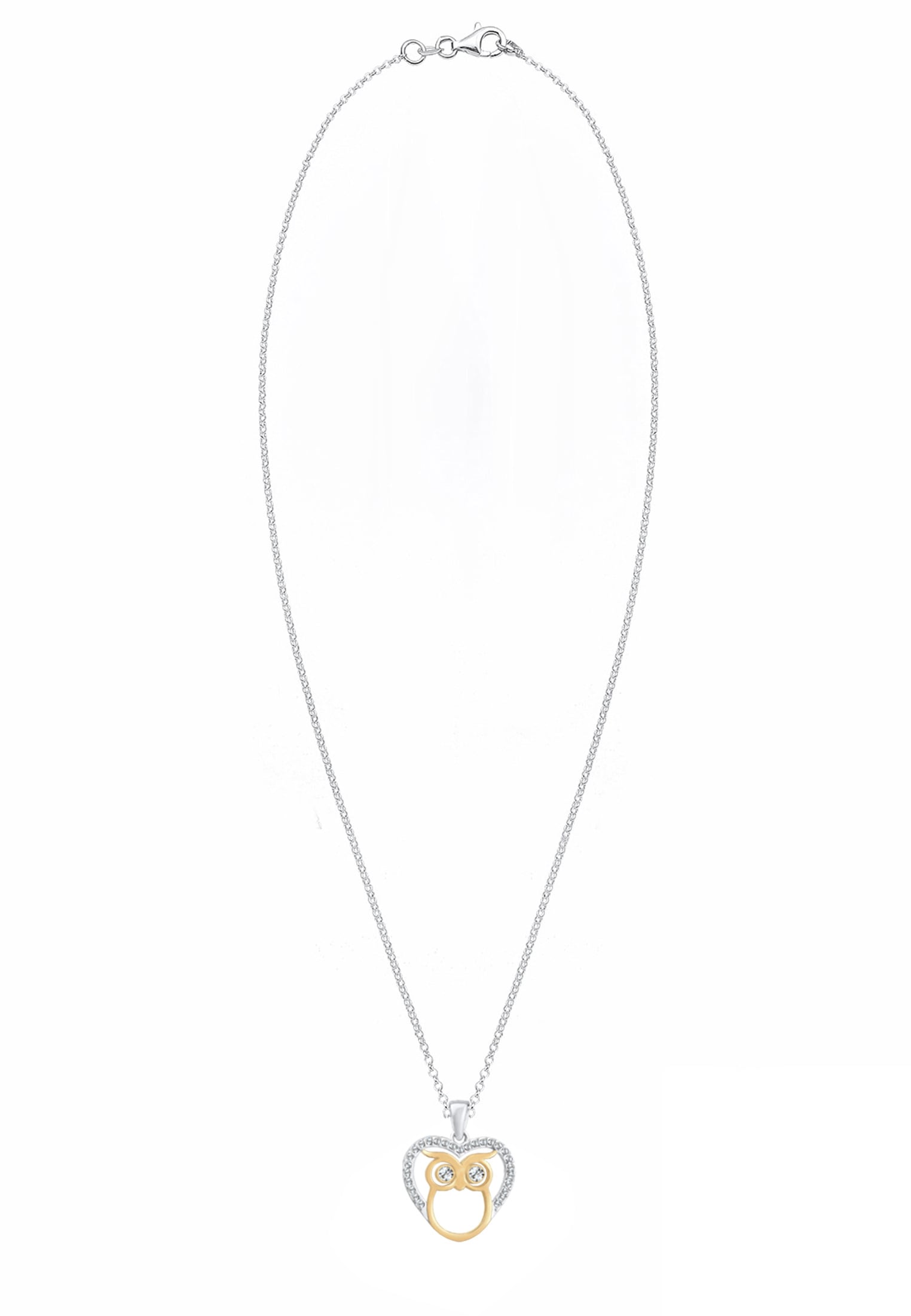 Elli Collierkettchen »Eule Herz 925 Silber, mit Kristallen von Swarovski®«