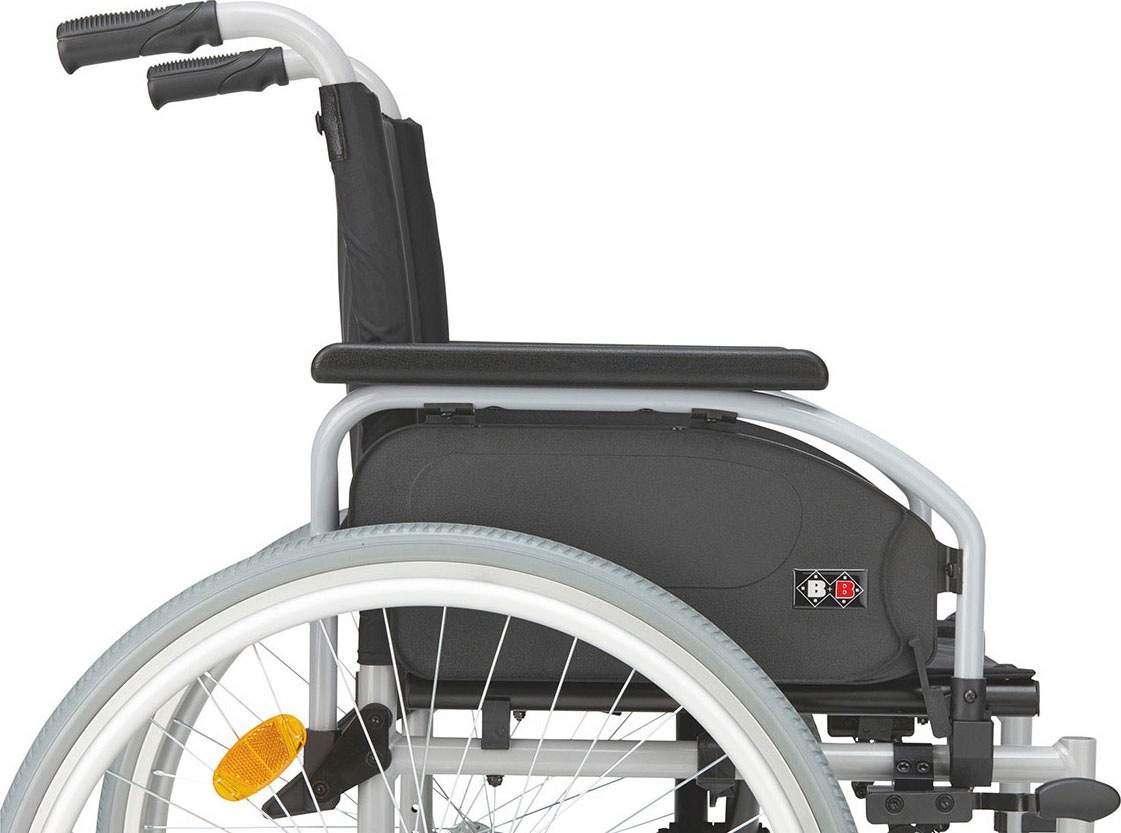 Bischoff & Bischoff Transportrollstuhl »S-Eco 300, variable Sitzbreiten«, abschwenkbare Beinstützen, Ankipphilfe
