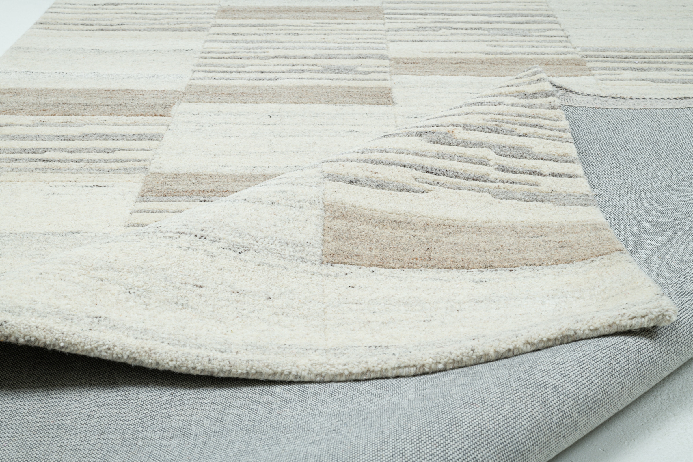 THEKO Wollteppich »Royal Natur 5040«, rechteckig, 12 mm Höhe, reine Wolle, handgetuftet, ideal im Wohnzimmer & Schlafzimmer