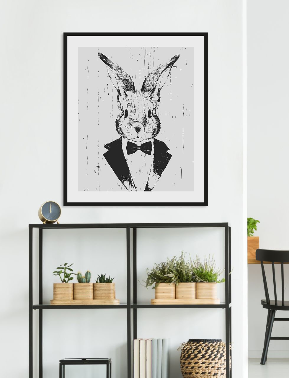 queence Bild »Iida«, Hase-Hasen-Schwarz-Weiß-Kunst-Haustiere, (1 St.), HD P günstig online kaufen