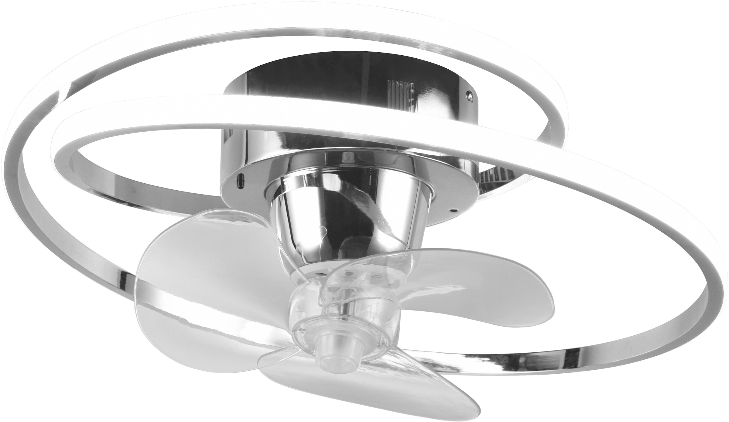 TRIO Leuchten LED Deckenleuchte »UMEA Deckenventilator mit Beleuchtung, Rotor schwenkbar, Fernbedienung«, 1 flammig-flammig, LED Ventilator dimmbar CCT Memory Nachtlicht Sommer- & Winterfunktion