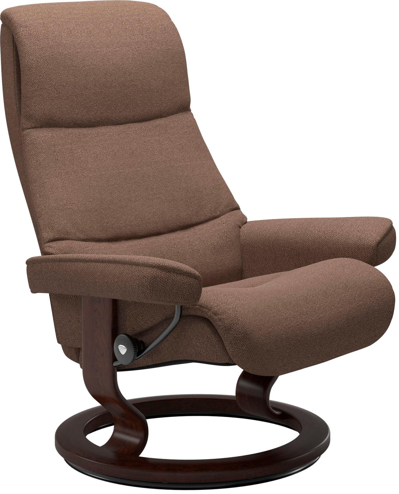 Stressless® Relaxsessel »View«, (Set, Relaxsessel mit Hocker), mit Classic Base, Größe M,Gestell Braun
