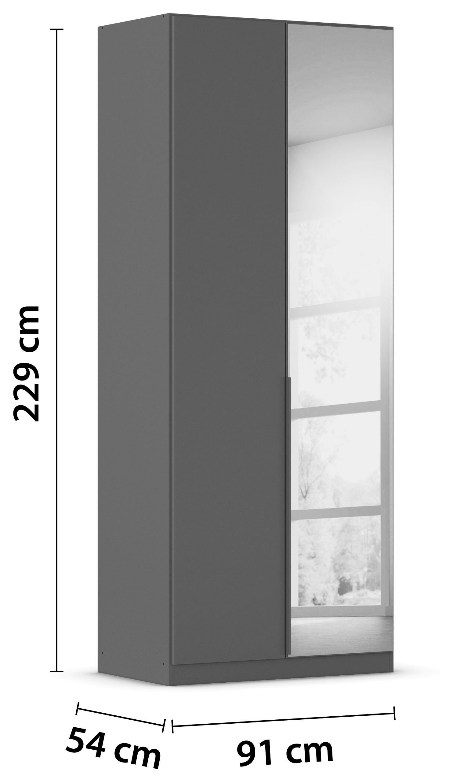 rauch Drehtürenschrank »Kleiderschrank Schrank Garderobe AGORDO mit Dekor- oder Hochglanzfront«, (in zwei Griff-Farben), durchdachte Innenausstattung, in 6 Breiten und 2 Höhen MADE IN GERMANY