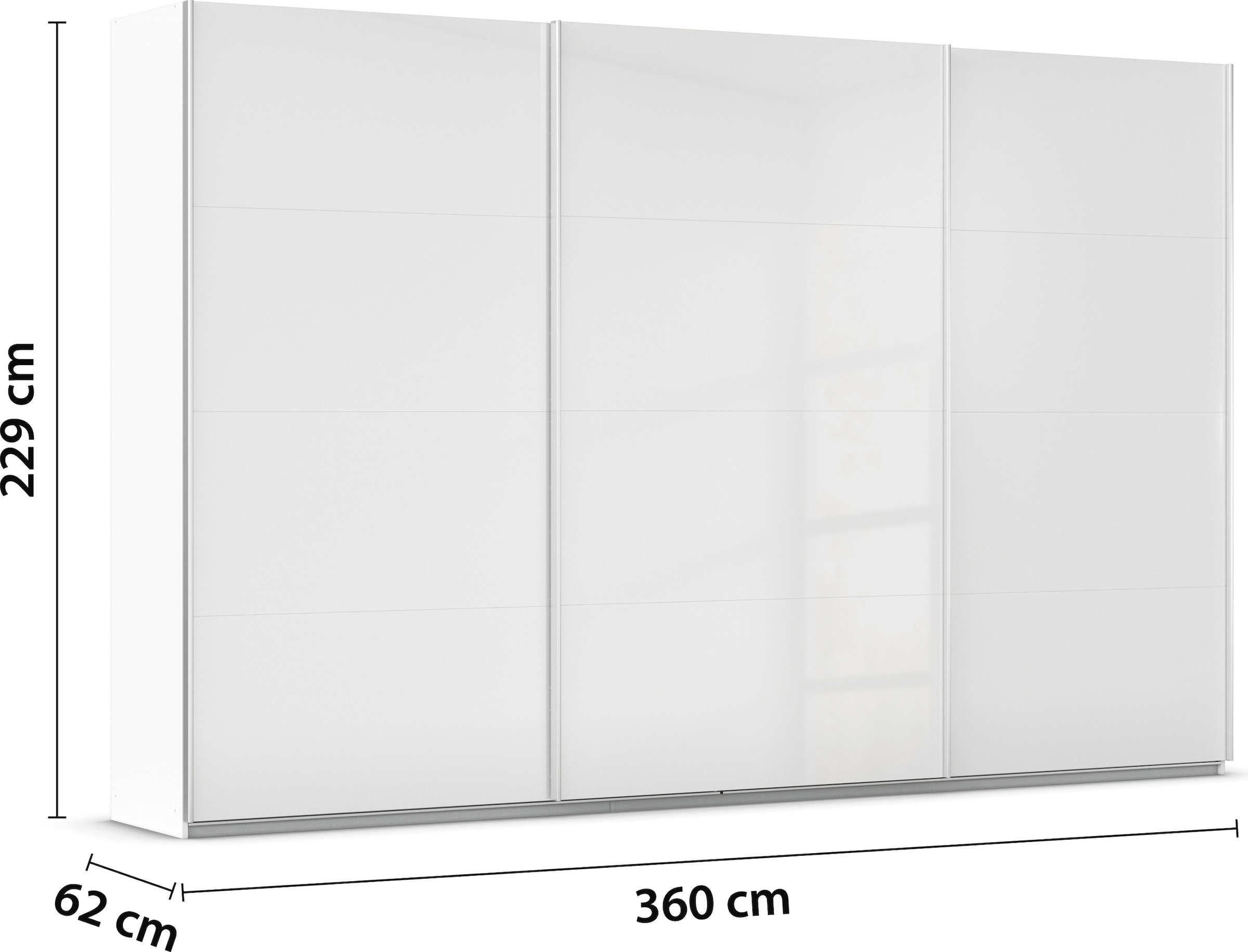rauch Schwebetürenschrank »Kleiderschrank Schrank Garderobe AGORDO mit Dekor- oder Hochglanzfront«, (in zwei Griff-Farben), durchdachte Innenausstattung, in 4 Breiten und 2 Höhen MADE IN GERMANY