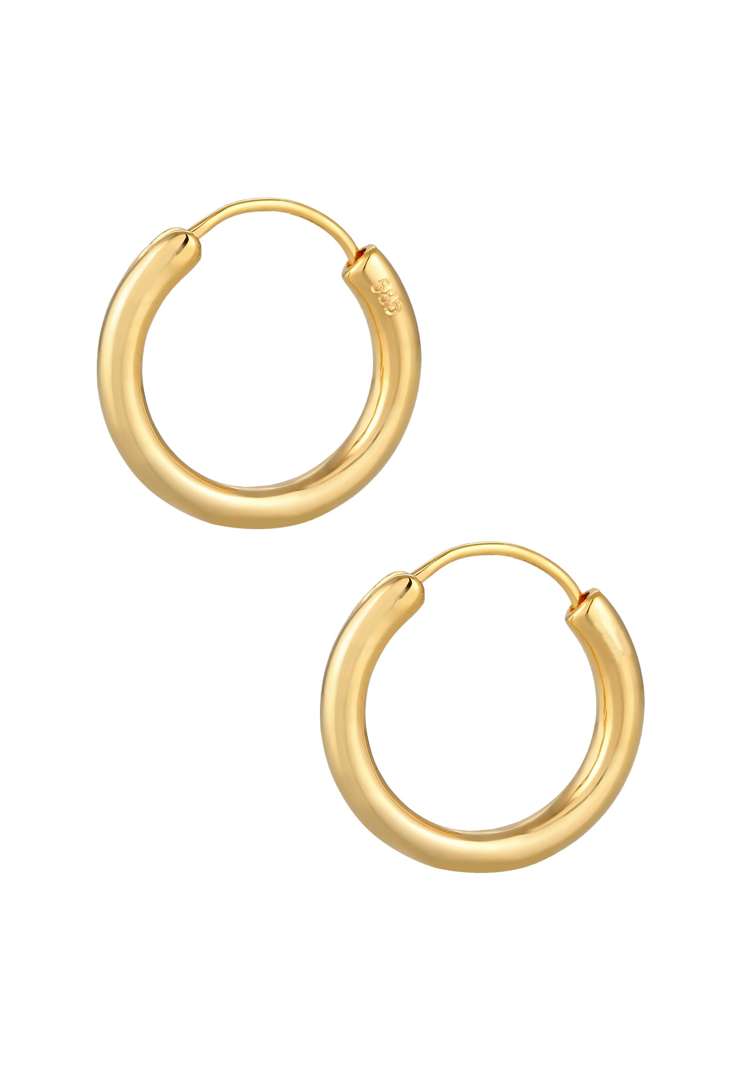 Elli Premium Paar Creolen »Creole Klassik 585 Gelbgold«
