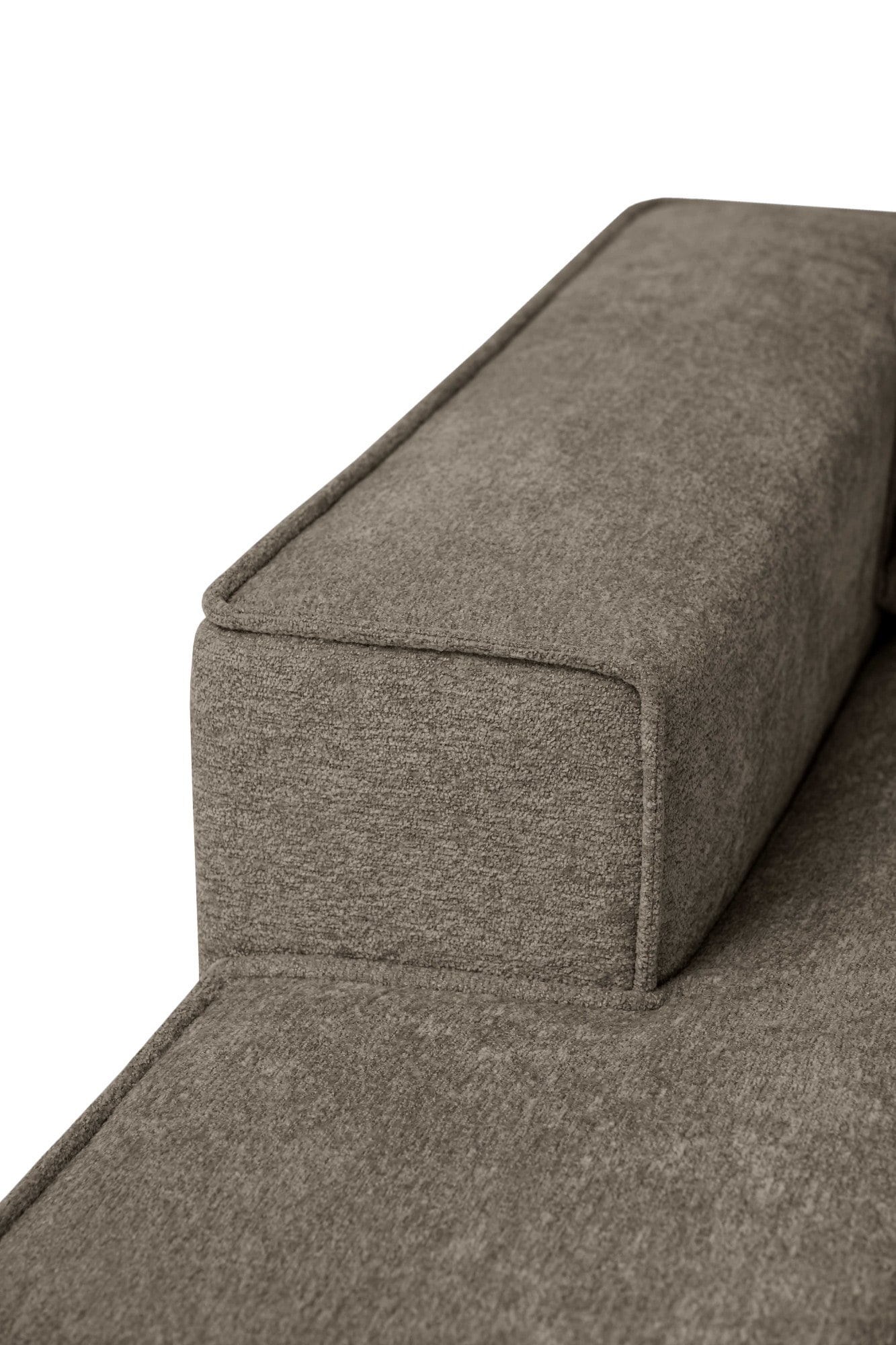 Places of Style Wohnlandschaft »XXL Sofa Oland, Struktur, Flachgewebe, Luxus-Microfaser, Boucle«, U-Form, 342 cm, Wellenunterfederung, Skandi-Design, Metallfüße