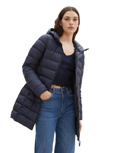 TOM TAILOR Denim Steppmantel, mit Reißverschlusstaschen