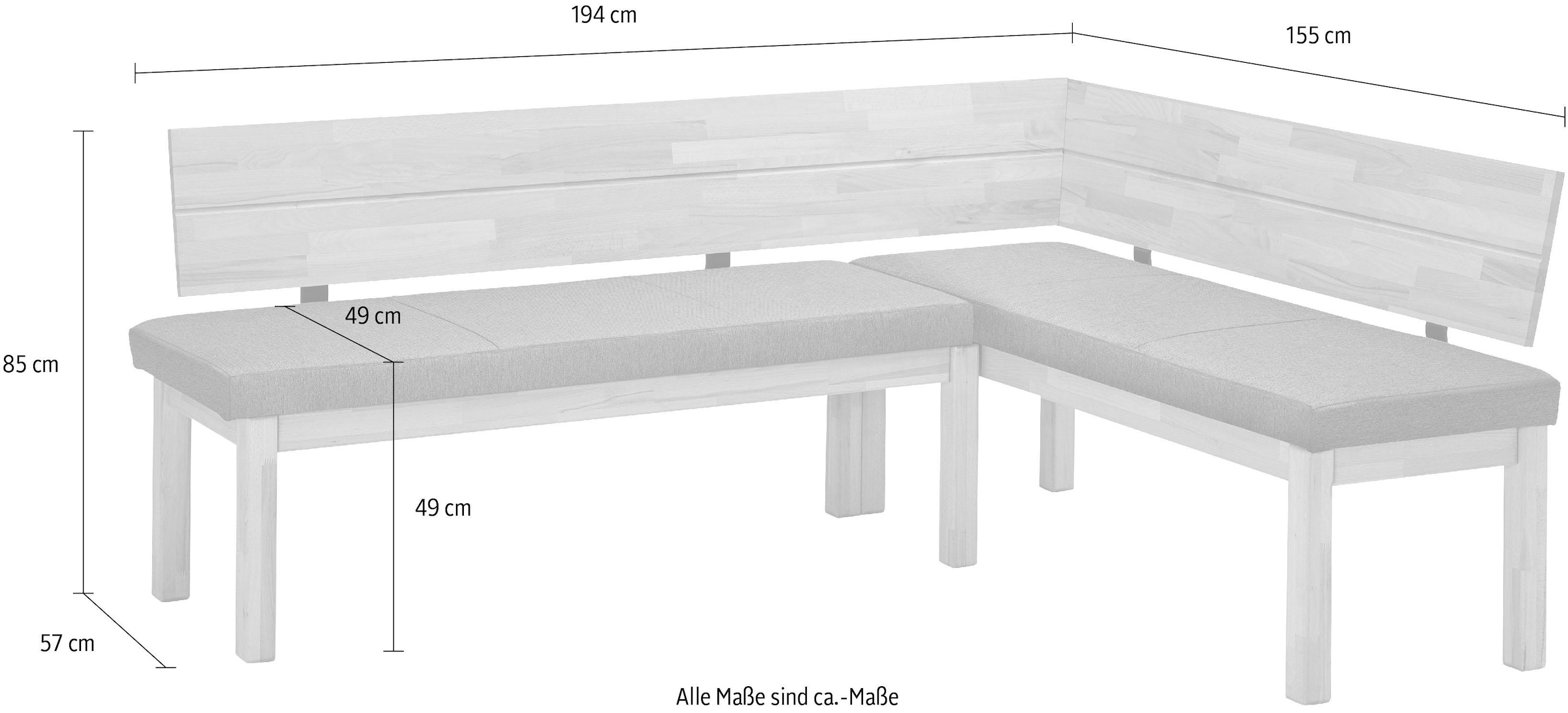 massivline&more Eckbank »Roberto«, Massivholz