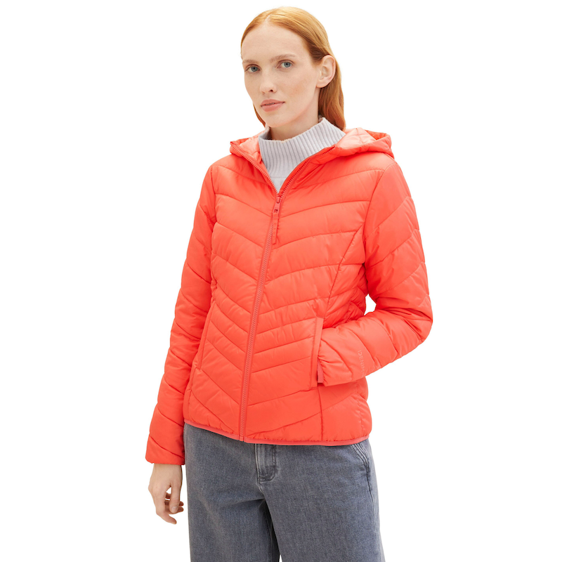 TOM TAILOR DENIM Steppjacke mit Kapuze mit Kapuze plain red L (38) L (38) Lightweight-Jacke von Tom Tailor