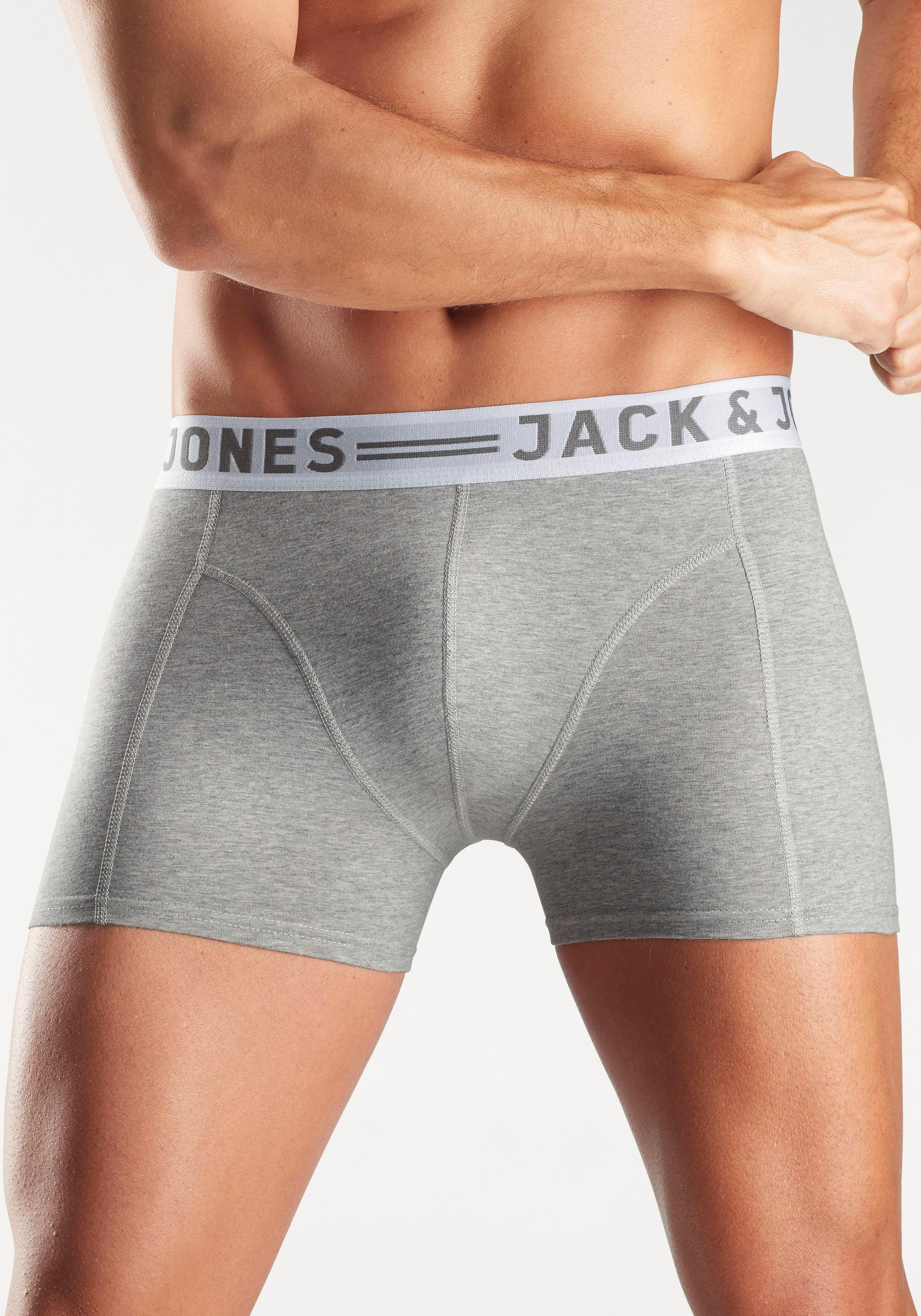 Jack & Jones Boxer »Sense Trunks« Packung, 3er-Pack, 3 Stk. Baumwollmischung, elastisches Bündchen