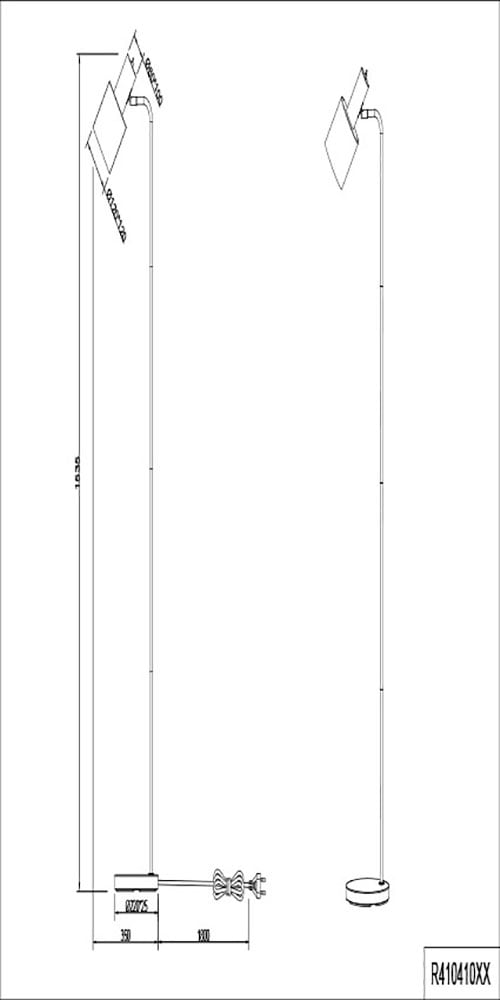REALITY Leuchten Stehlampe »Adam«, 1 flammig, Leuchtmittel E27 | ohne Leuchtmittel, Stehleuchte 153cm, exkl 1xE27 max 10W, Kippschalter am Metallschirm