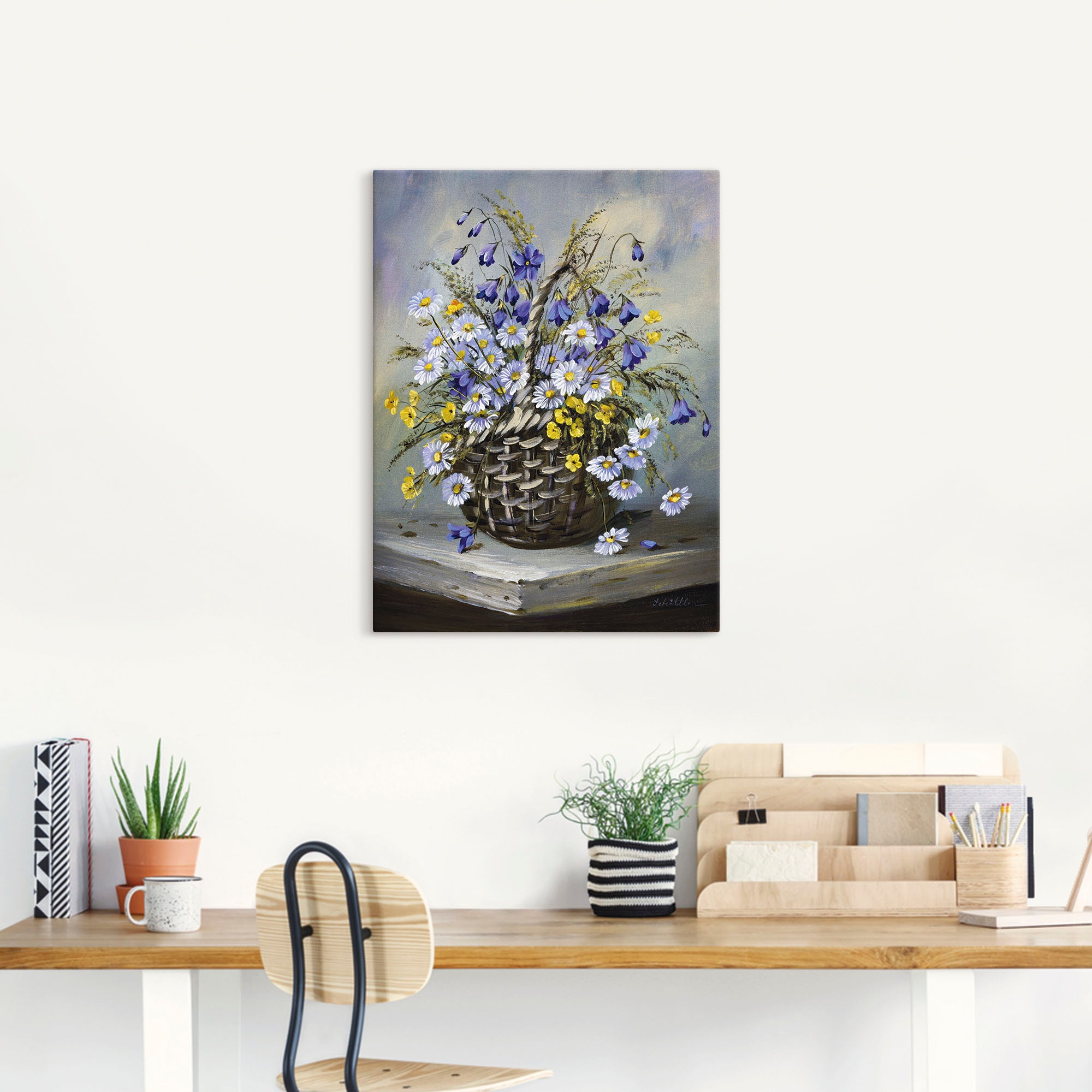 Artland Wandbild »Bunter Korb« Blumen 1 Stk. tlg. als Leinwandbild, Poster günstig online kaufen