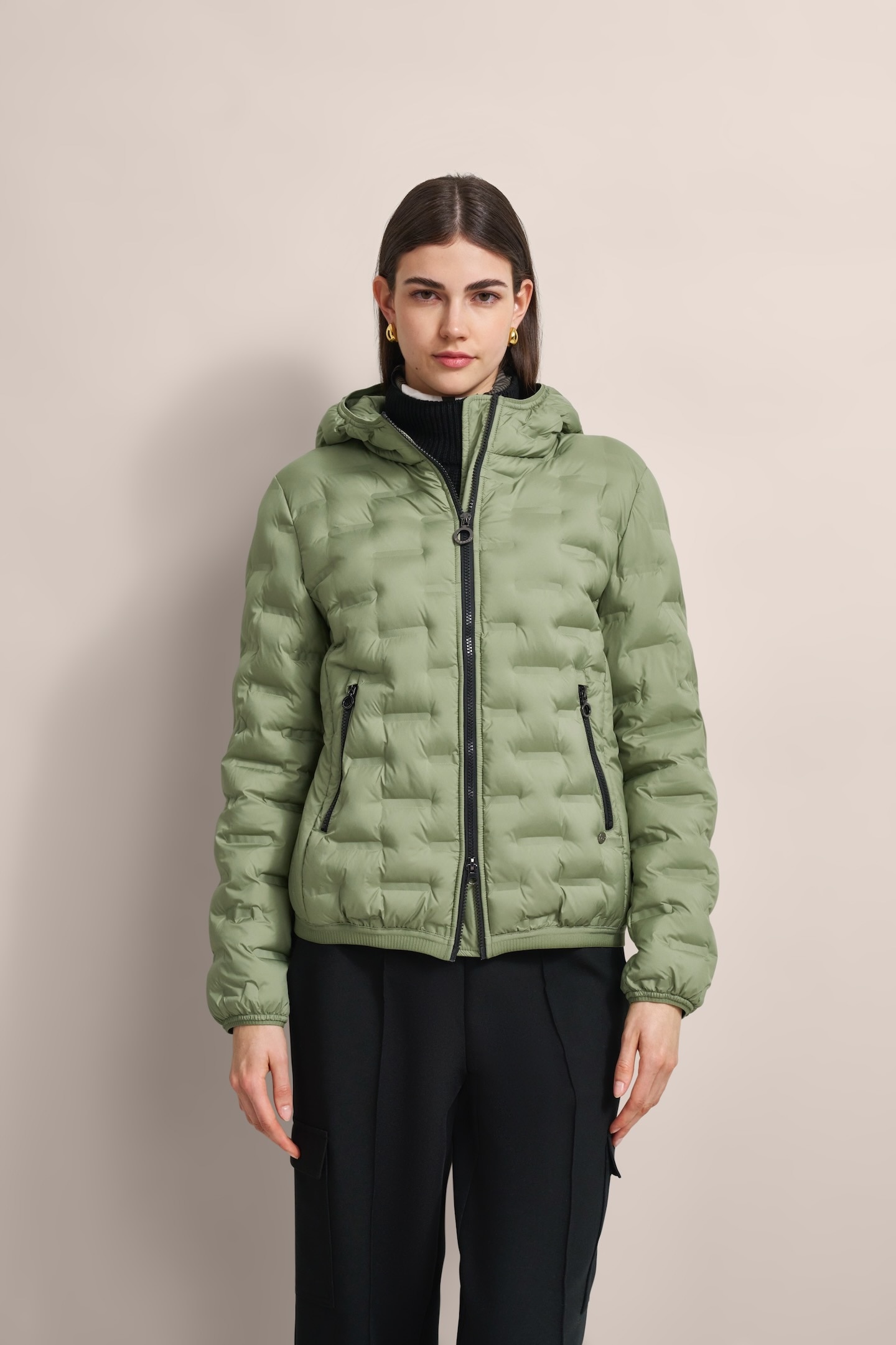 BUGATTI Blouson mit Kapuze oliv 42 42 Extrem leicht