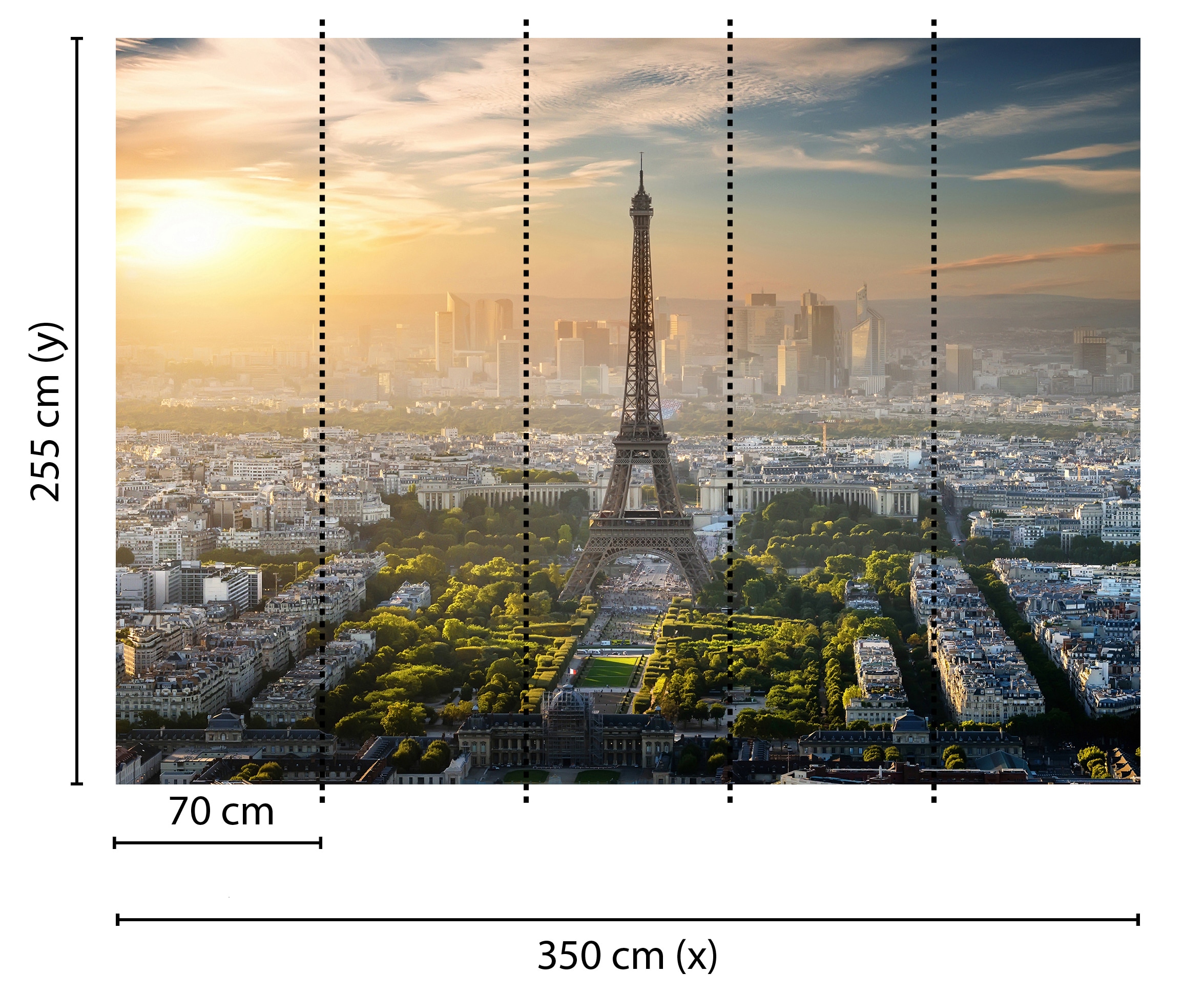 living walls Fototapete »Designwalls Eiffel Tower«, Vlies, Wand, Schräge, Decke