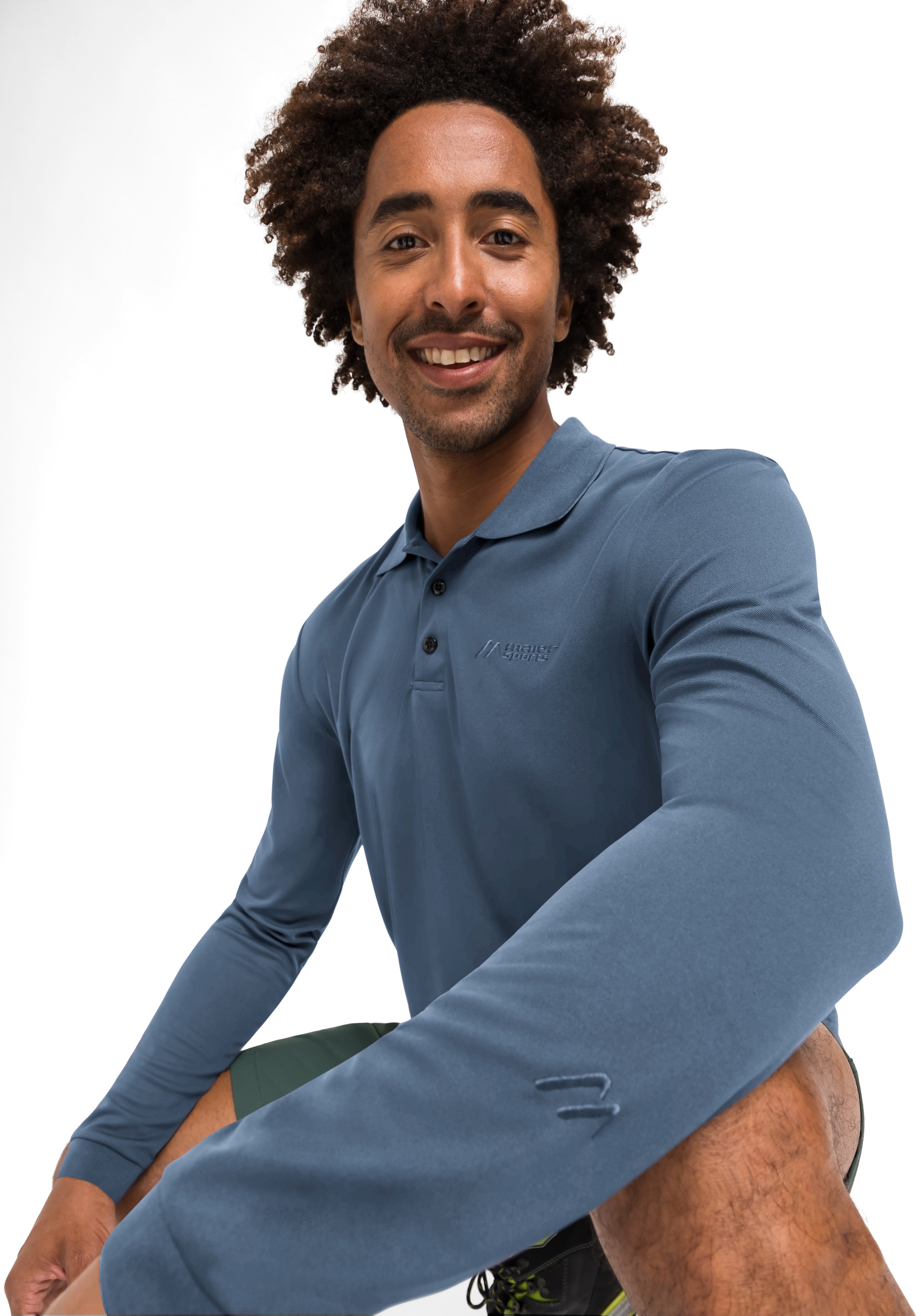 Maier Sports Poloshirt »Ulrich L/S«, Herren Funktionsshirt, langarm Freizeitshirt mit Hemdkragen, Reg. Fit
