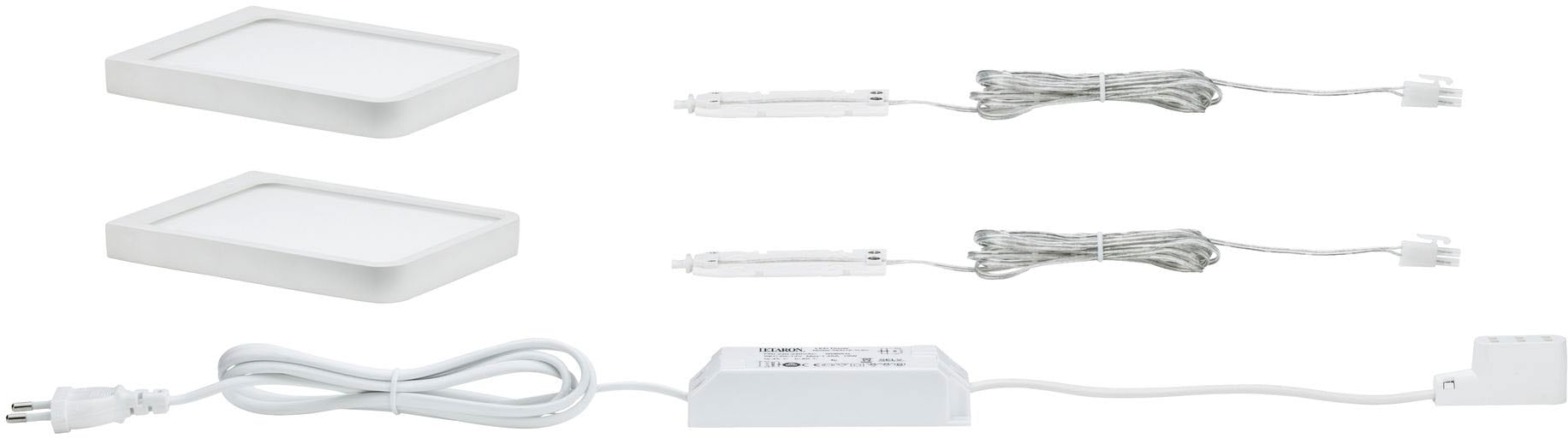 Paulmann Unterschrankleuchte »LED Möbelaufbauleuchte Vane eckig 2er-Set inklusive LED-Modul 2x6,7W«, 2 flammig, LED Möbelaufbauleuchte Vane eckig 2er-Set inklusive LED-Modul 2x6,7W