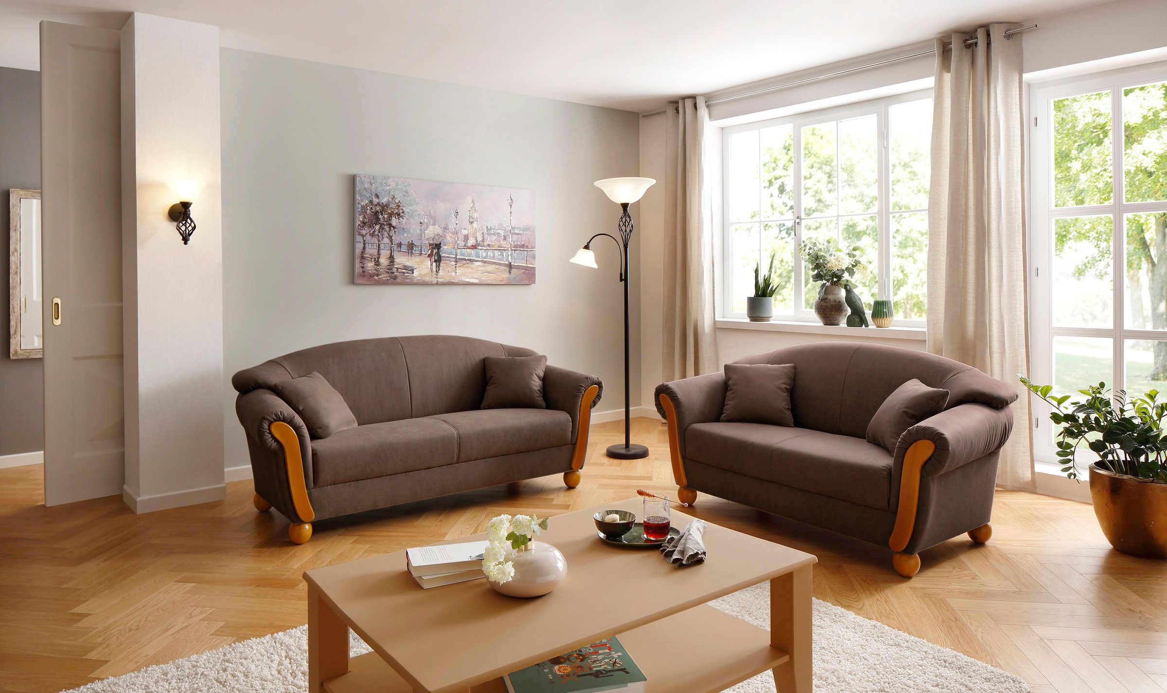 Home affaire 3-Sitzer "Milano Vintage" mit Federkern, Bezug in Lederoptik, günstig online kaufen