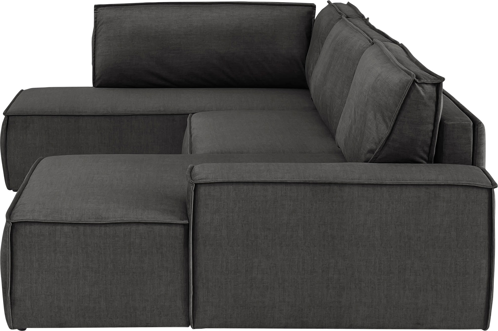 Home affaire Wohnlandschaft »SHERWOOD 329 cm, U-Form, Schlafsofa,«, Schlaffunktion m. Bettkasten (194x139 cm), Cord, Vintage, Samtvelours
