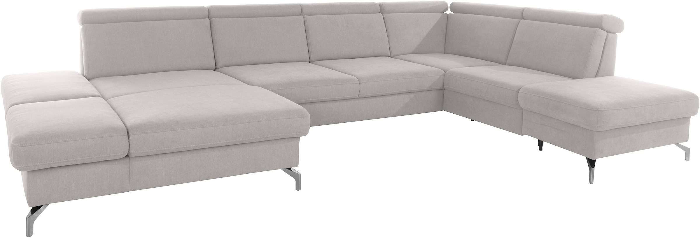 sit&more Wohnlandschaft »Brisbane U-Form«, Fußhöhe 12 cm, inklusive Sitztiefen-, Armteil- und Kopfteilverstellung