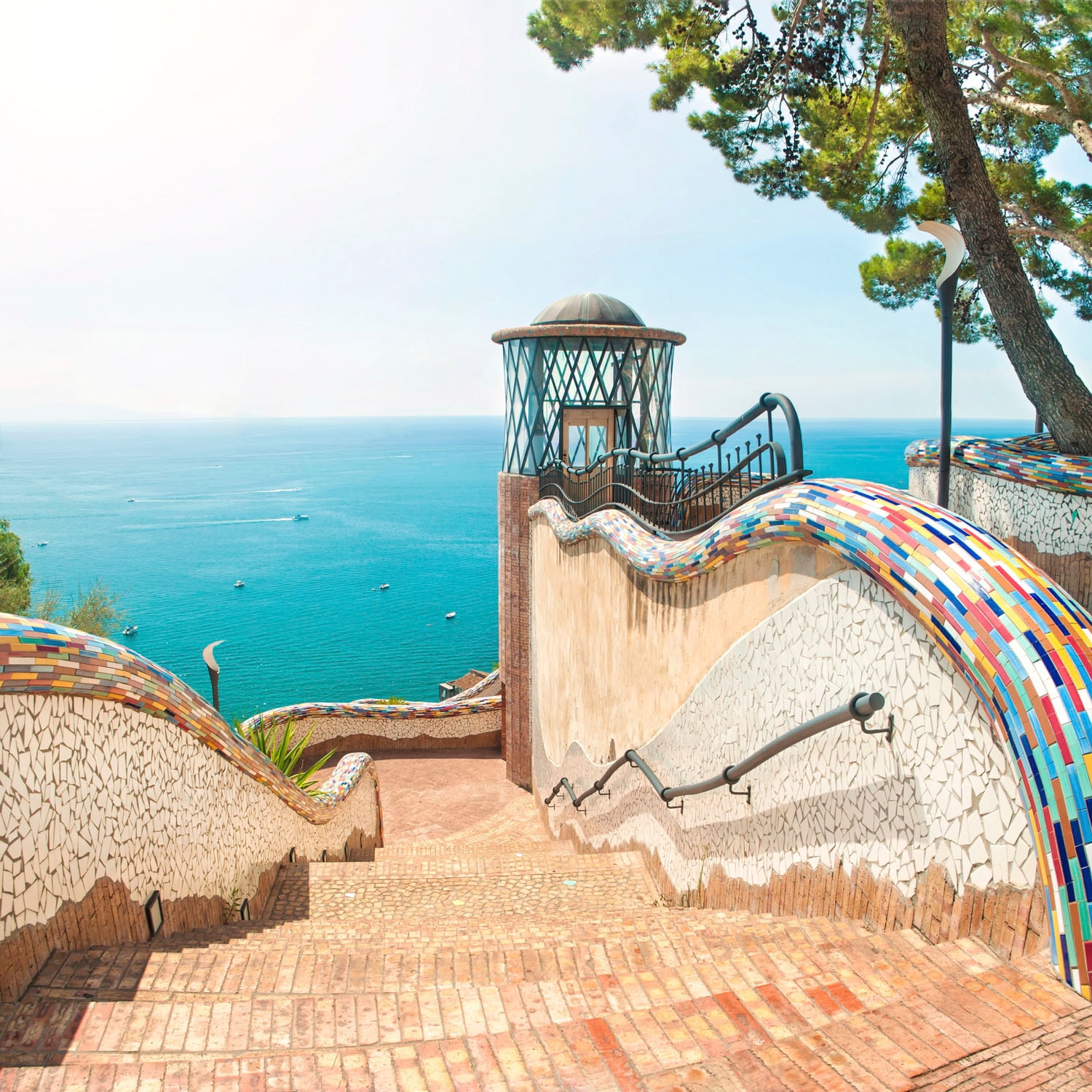 queence Acrylglasbild »Elsi«, Landschaft-Stadt-Italien-Himmel-Meer-Meer Bil günstig online kaufen