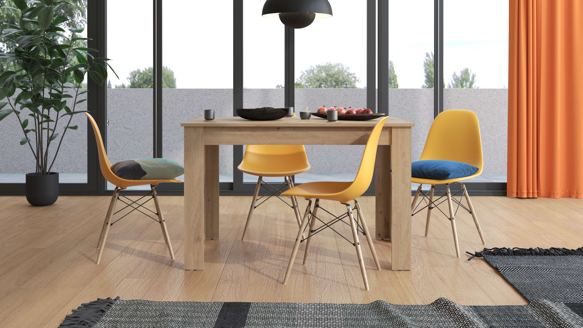Home affaire Esstisch »Hamar Esszimmertisch 120x80, Weiß oder Eiche Holz Kü günstig online kaufen