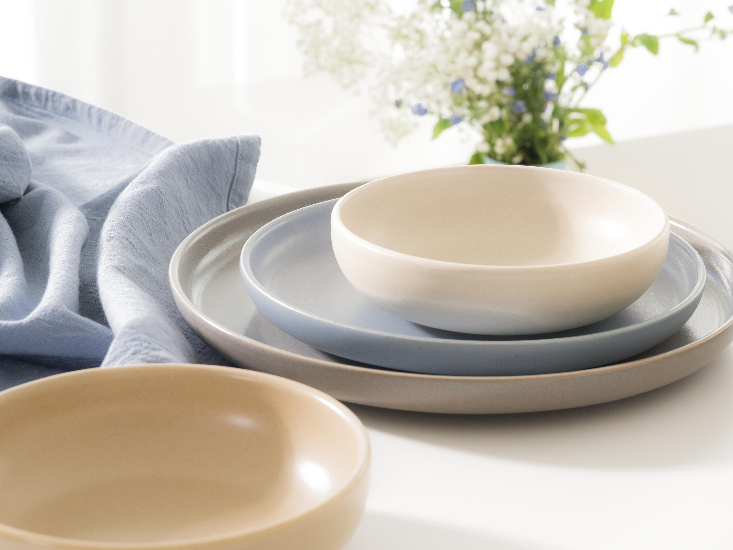 CreaTable Teller-Set »Uno Nordic, Teller Set 12-tlg.« Nordische Ästhetik, Spezialglasur