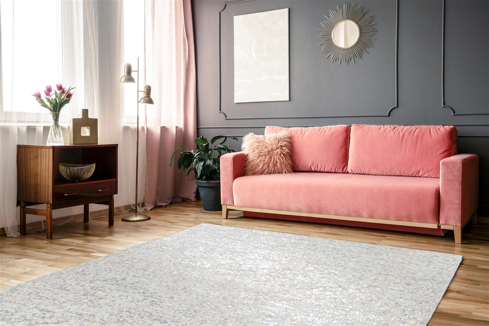Arte Espina Teppich »Finish 100«, natürlicher Lederteppich,mit glänzender Metallic-Farbe,Rücken aus Filz