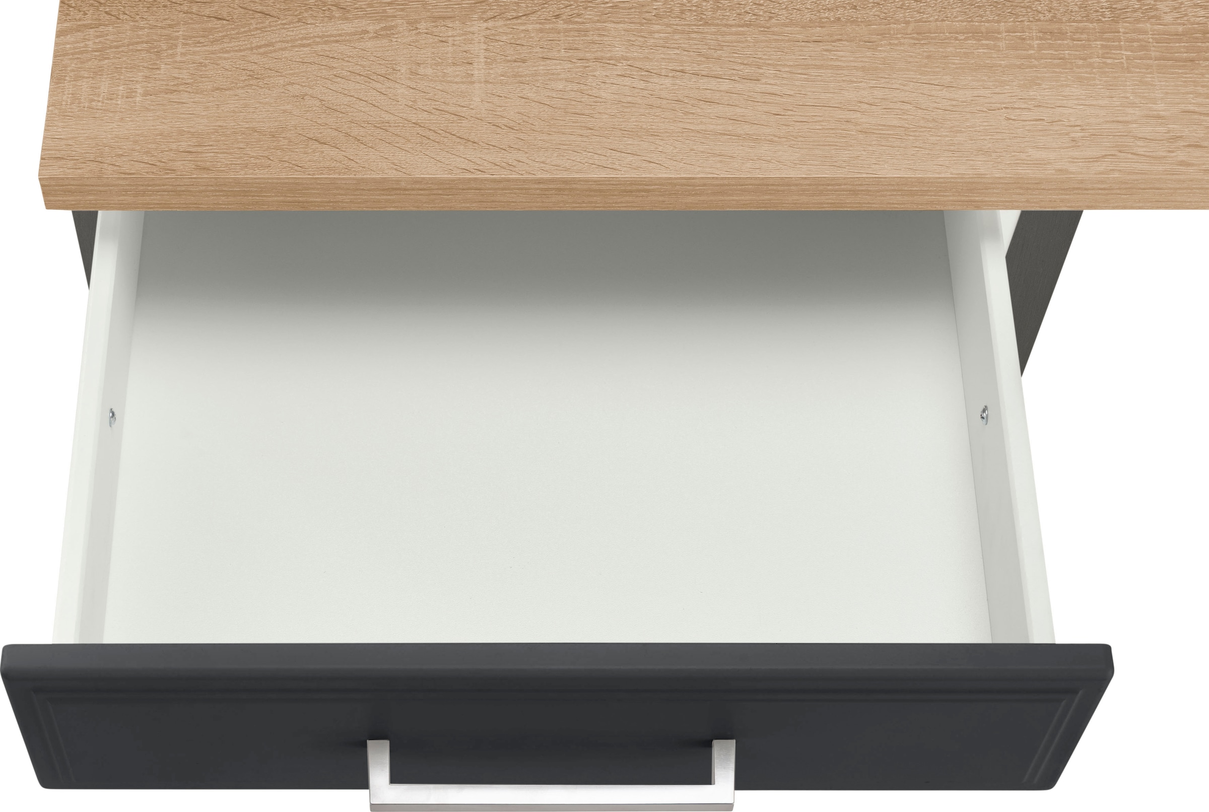 KOCHSTATION Winkelküche »KS-Stockholm« Stellbreite 220/220 cm, mit hochwertigen MDF Fronten im Landhaus-Stil