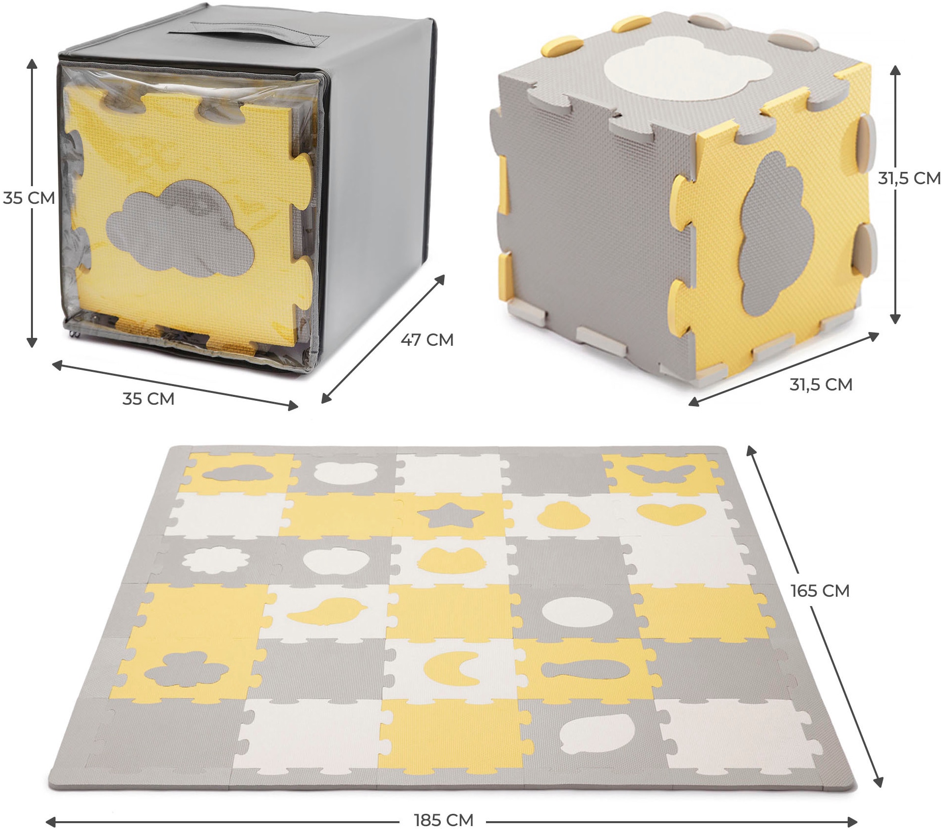 Kinderkraft Spielmatte »Schaumstoff-Puzzlematte LUNO SHAPES«