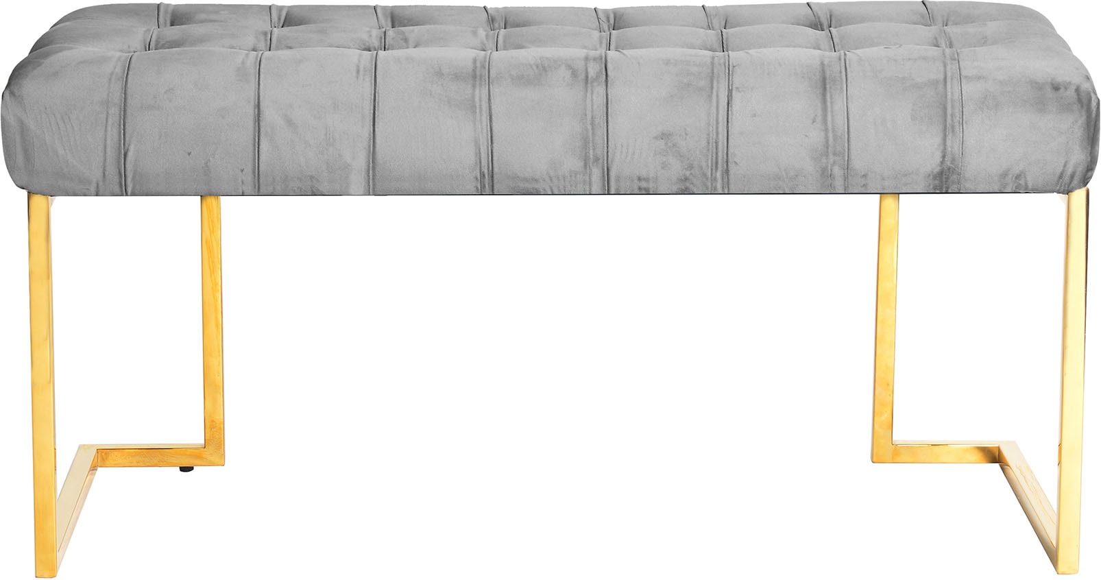 Kayoom Sitzbank »Rarity 225, Edler Touch durch goldenes Gestell« 1 Stk. tlg. eckig, samtweich, gesteppt, mit Zierknöpfen, Edelstahlgestell