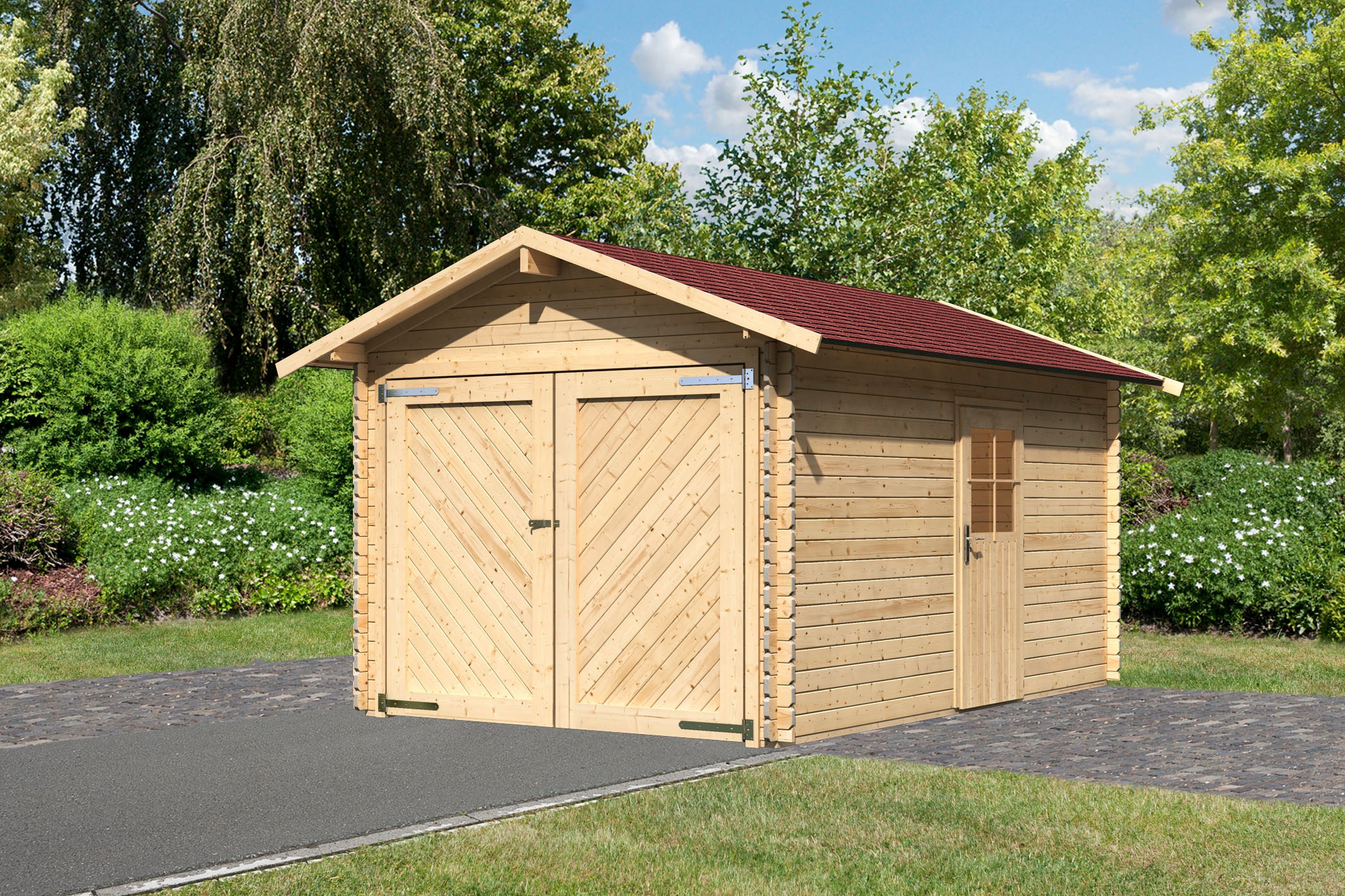 Karibu Garage »Stephan« BxT: 338x489 cm, 193 cm Einfahrtshöhe günstig online kaufen