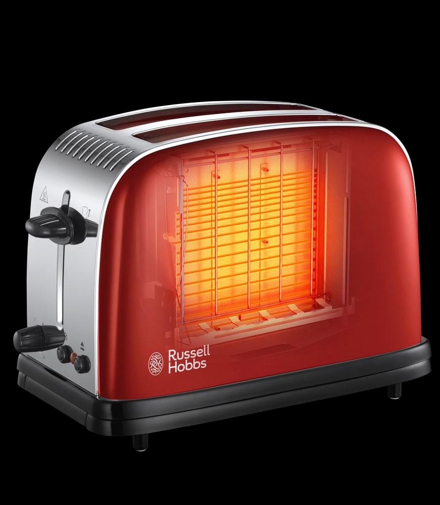 RUSSELL HOBBS Toaster »Colours Plus+ Flame Red 23330-56«, 2 kurze Schlitze, für 2 Scheiben, 1670 W