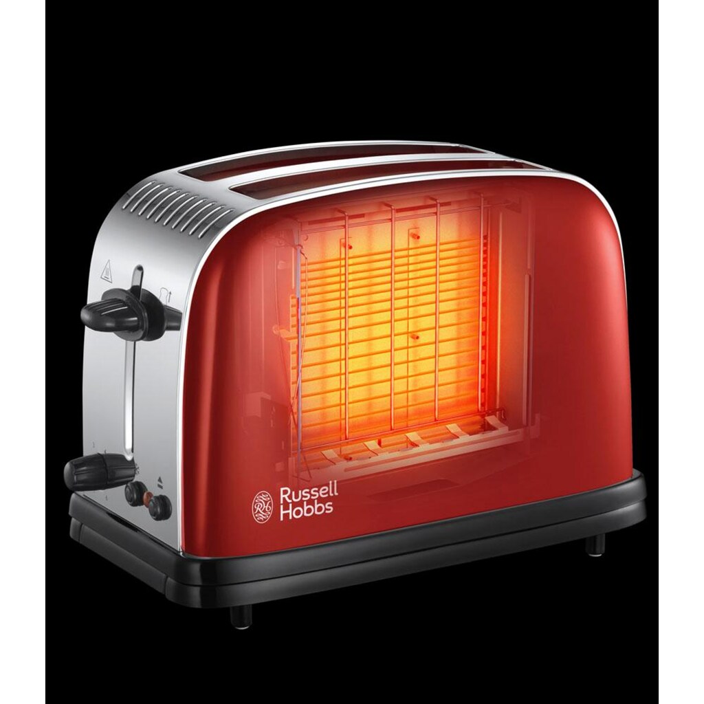 RUSSELL HOBBS Toaster »Colours Plus+ Flame Red 23330-56«, 2 kurze Schlitze, für 2 Scheiben, 1670 W