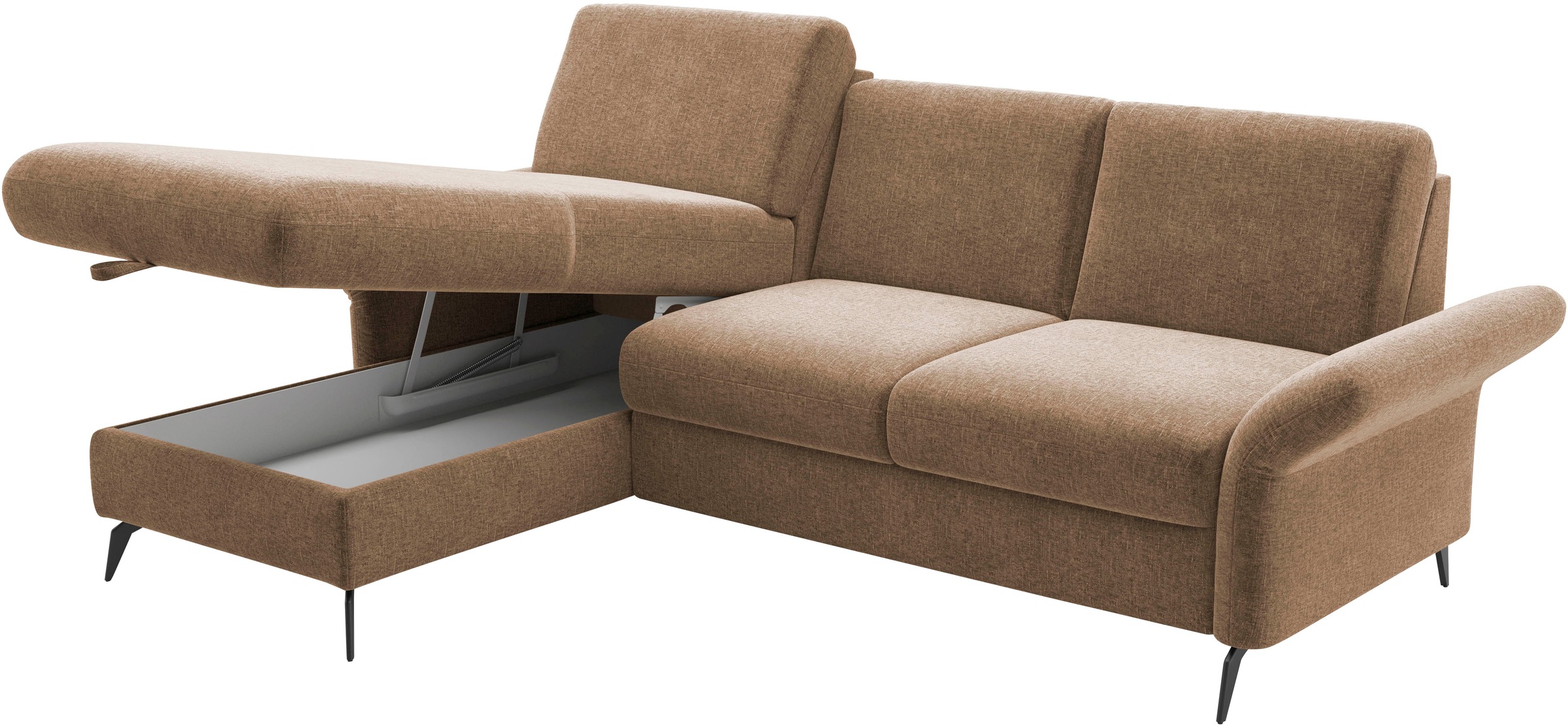 Home affaire Ecksofa »Rochelle«, optional: Armteilverstellung, klappbar, Bettkasen