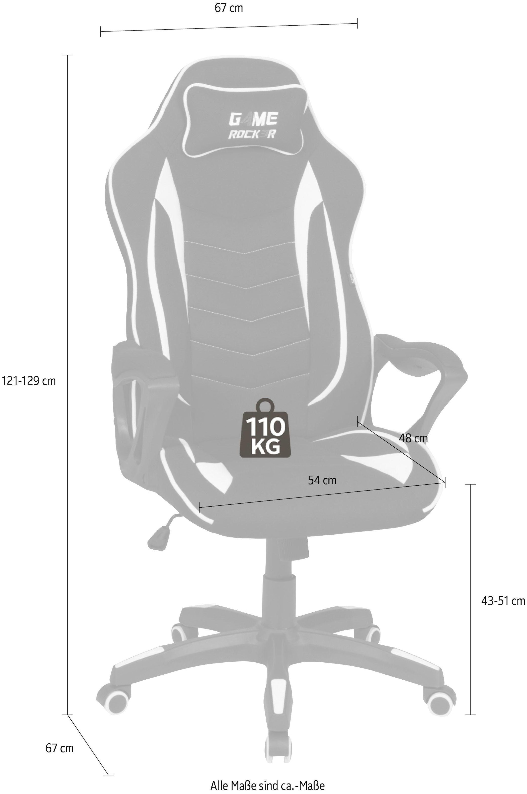 Duo Collection Gaming-Stuhl »Game-Rocker R-10«, Stoffbezug-Netzstoff,  komfortabler Bürostuhl mit Nackenkissen & Drehfunktion online bestellen