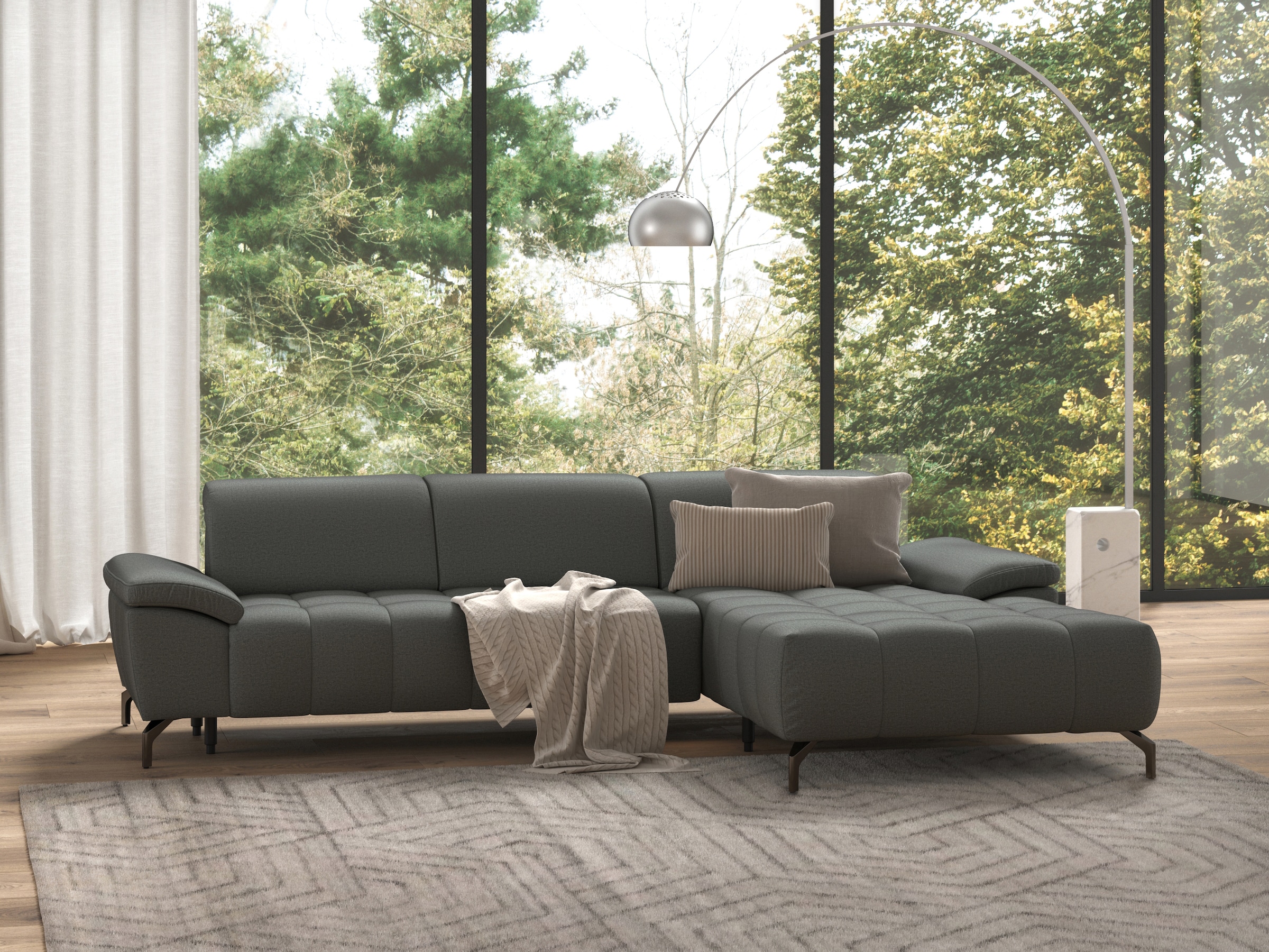 sit&more Ecksofa »Cool L-Form«, wahlweise mit Kopfteilverstellung und Vorzi günstig online kaufen