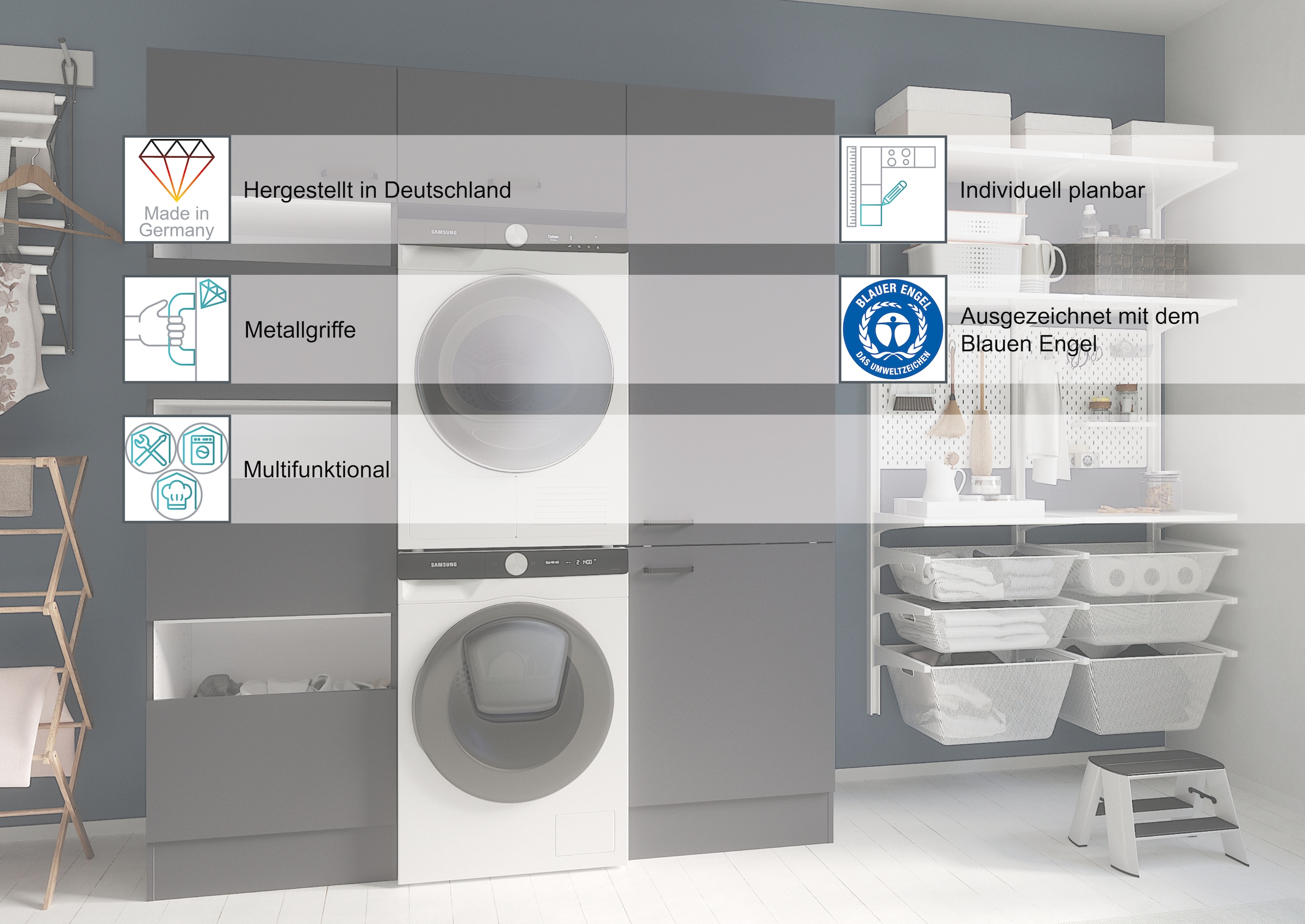 OPTIFIT Pantryküche »OPTImulti« Breite 100 cm, Tiefe 50 cm, mit Spülenauflage