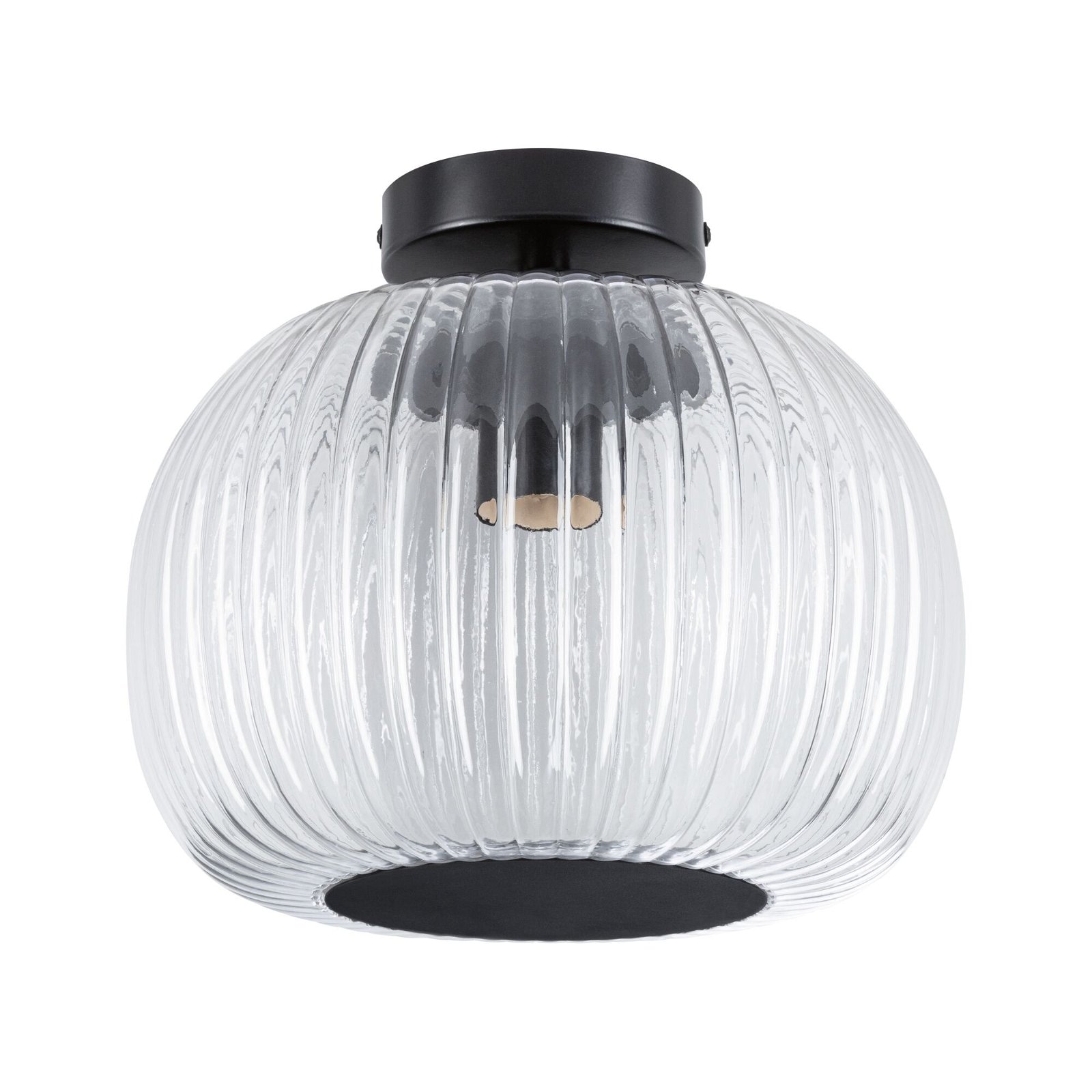 Paulmann Deckenleuchte »Ruya IP44 E27 230V max. 60W Glas, Schwarz matt«, 1 günstig online kaufen