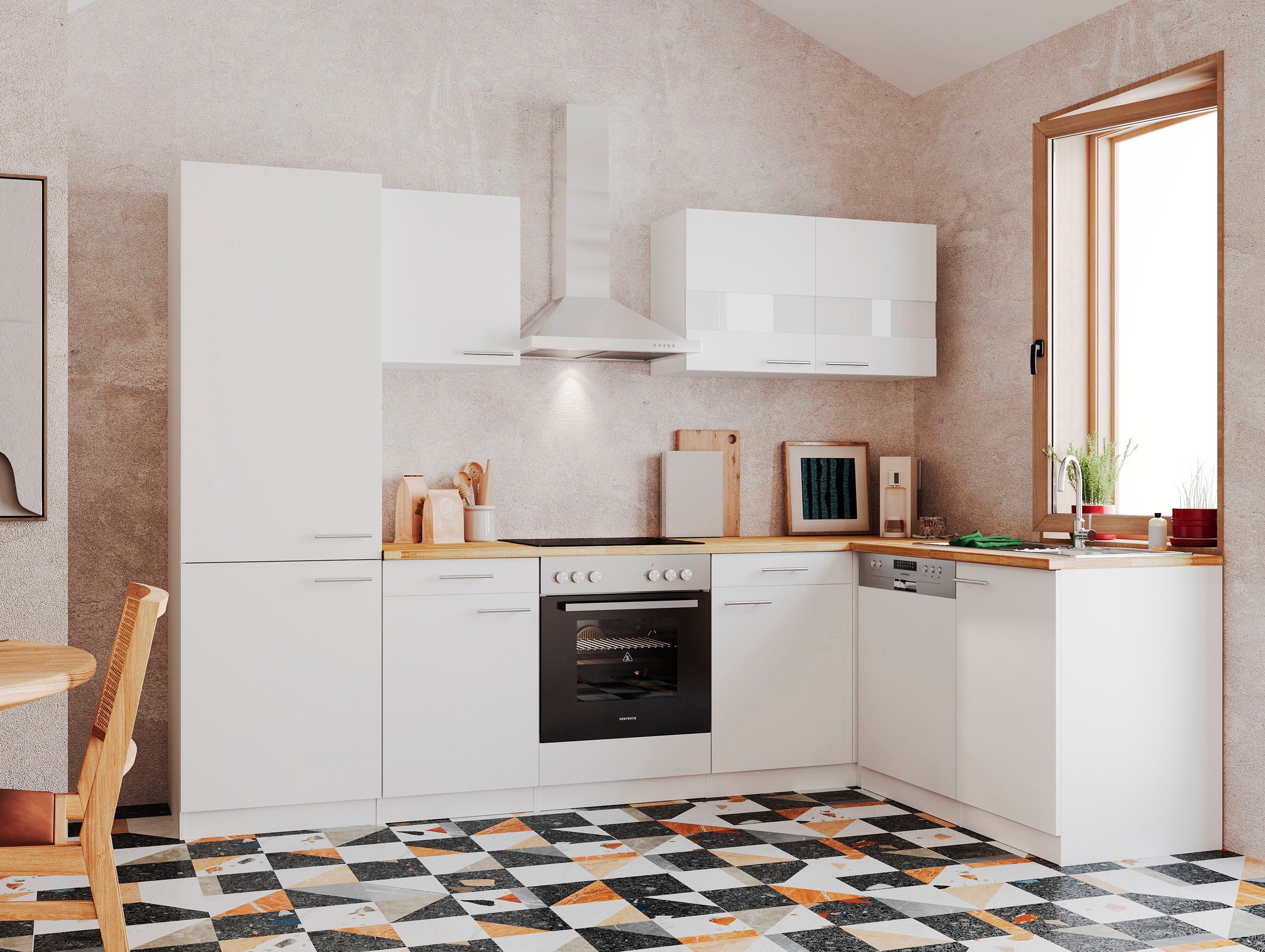 RESPEKTA Küchenzeile »Malia« Breite 280 cm, mit Soft-Close, in exklusiver K günstig online kaufen