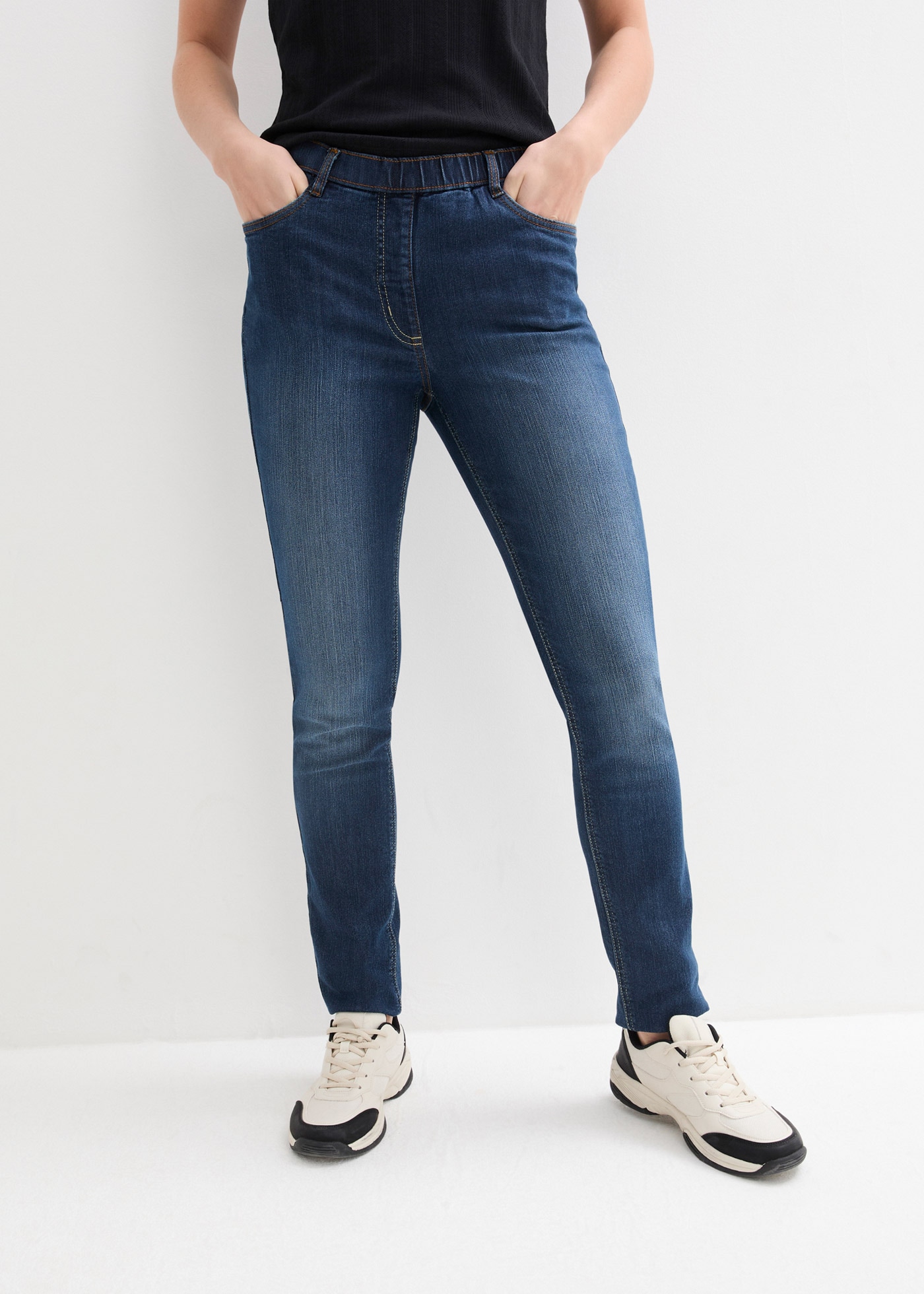 bonprix Jeansjeggings »Jeggings Mid Waist, Bequembund« Slim Fit Passform, Mid Waist Schnitt, mit Bequembund